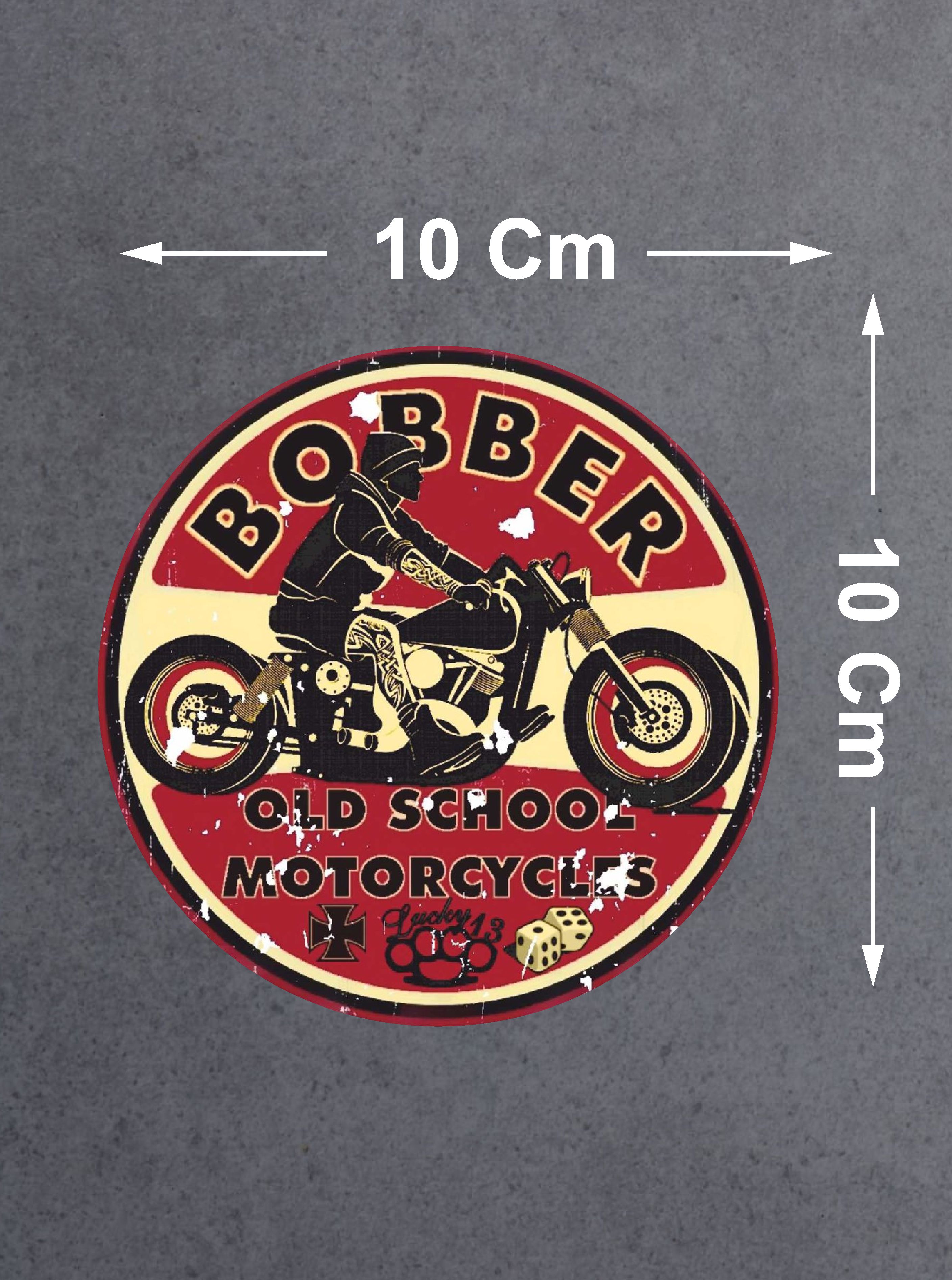Vi̇ntage Motosi̇klet Sti̇cker - Old School - Araba Oto Motosi̇klet Araç Sti̇cker 02506 8X8 Cm 