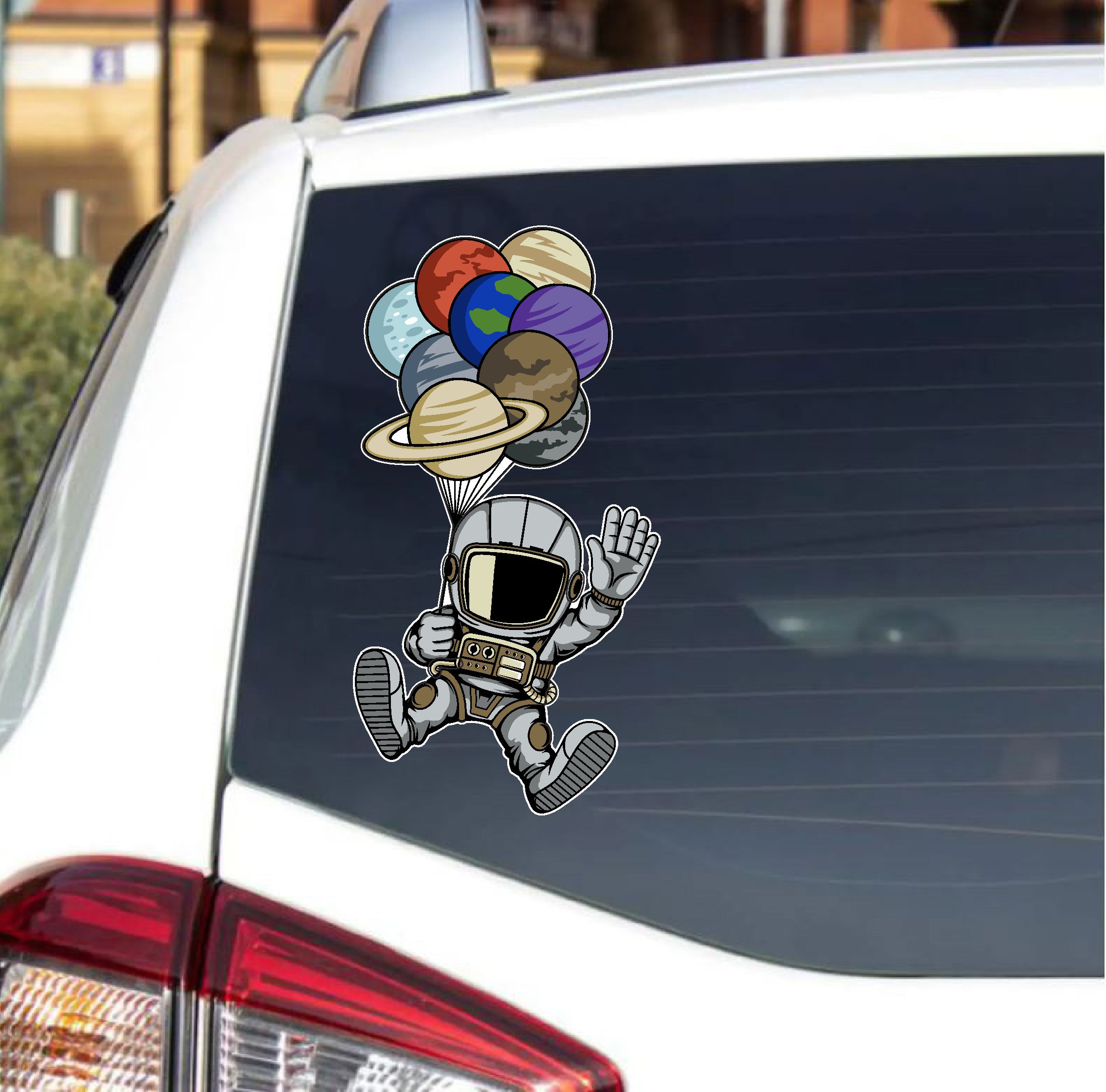 Astronot Uzay Sti̇cker - Araba Oto Motosi̇klet Karavan Cam Sti̇cker - 00089 10X5 Cm 
