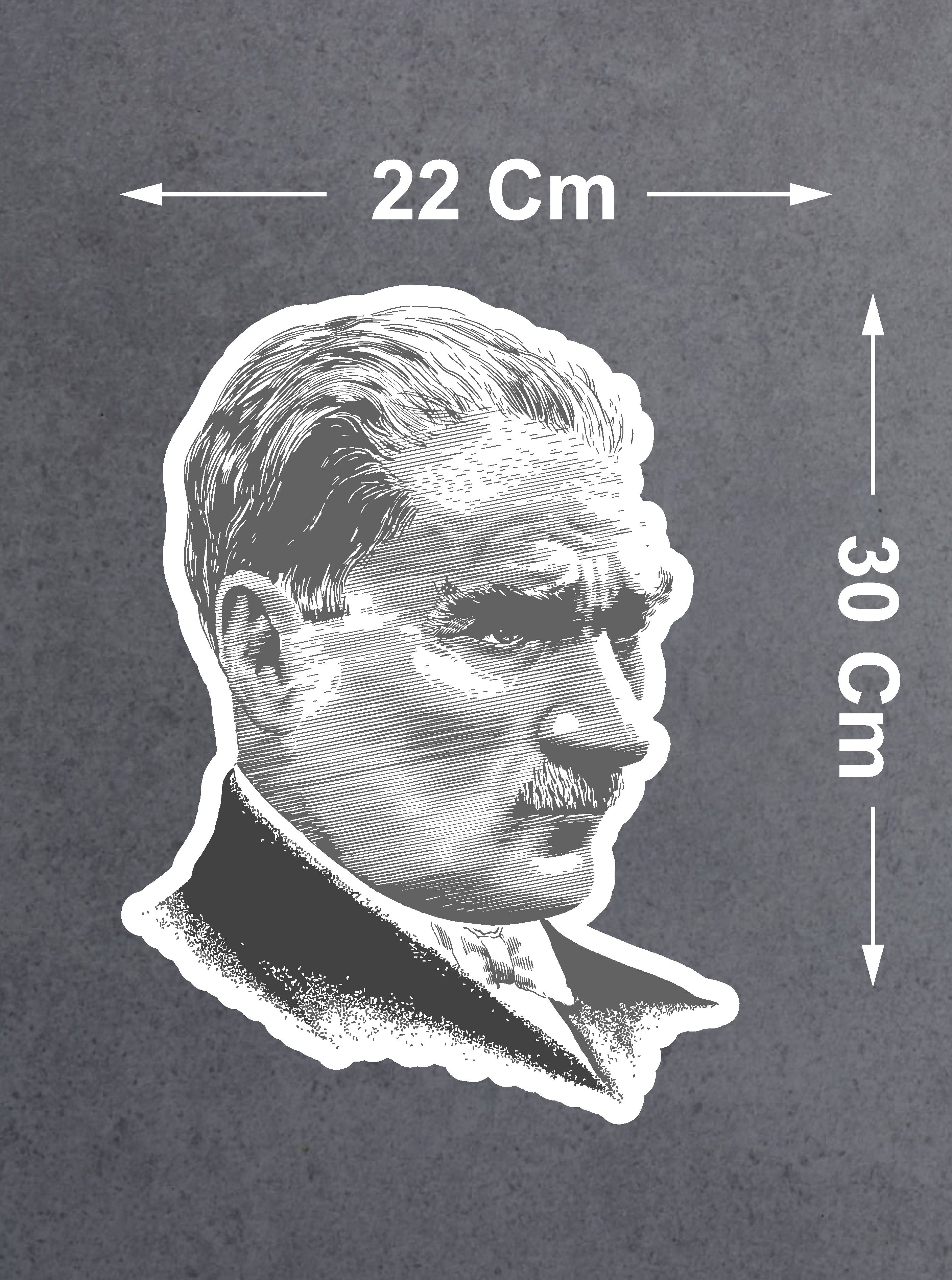 Atatürk, Mustafa Kemal Atatürk, Sti̇cker Araba Oto Motosi̇klet Karavan Laptop Sti̇cker 00618 10X7 Cm 