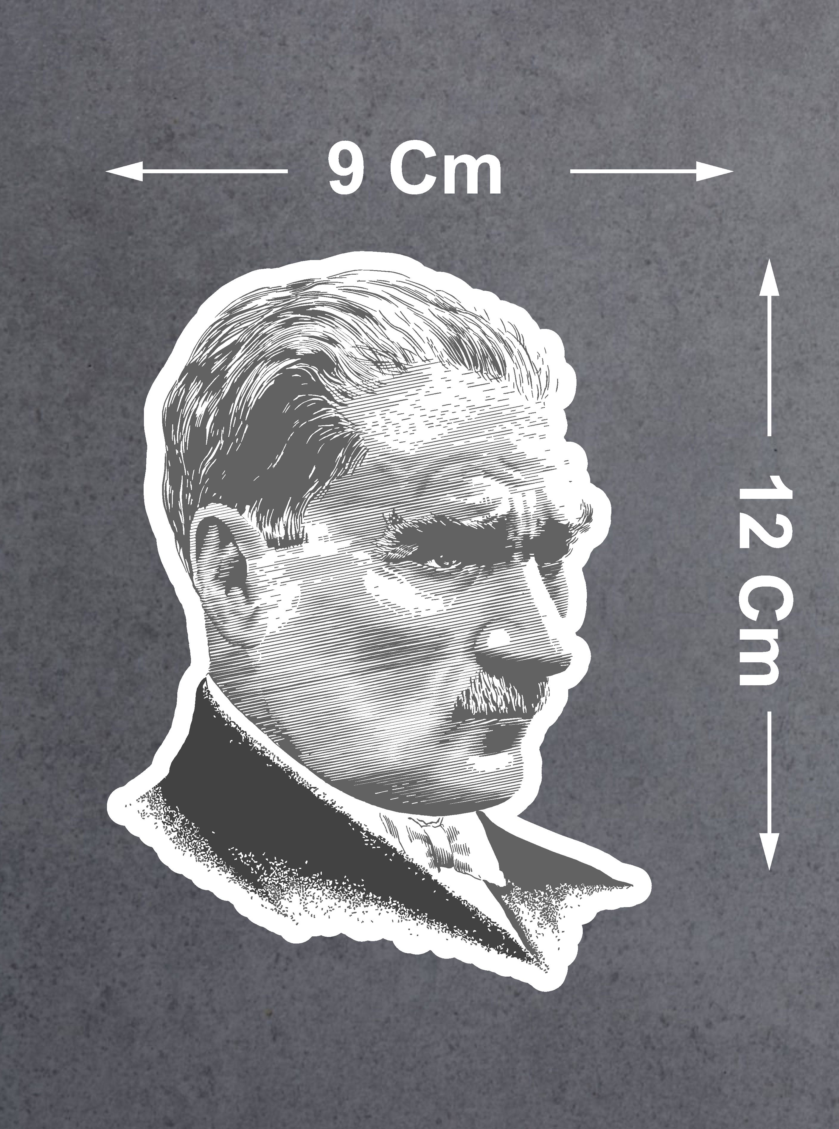 Atatürk, Mustafa Kemal Atatürk, Sti̇cker Araba Oto Motosi̇klet Karavan Laptop Sti̇cker 00618 10X7 Cm 