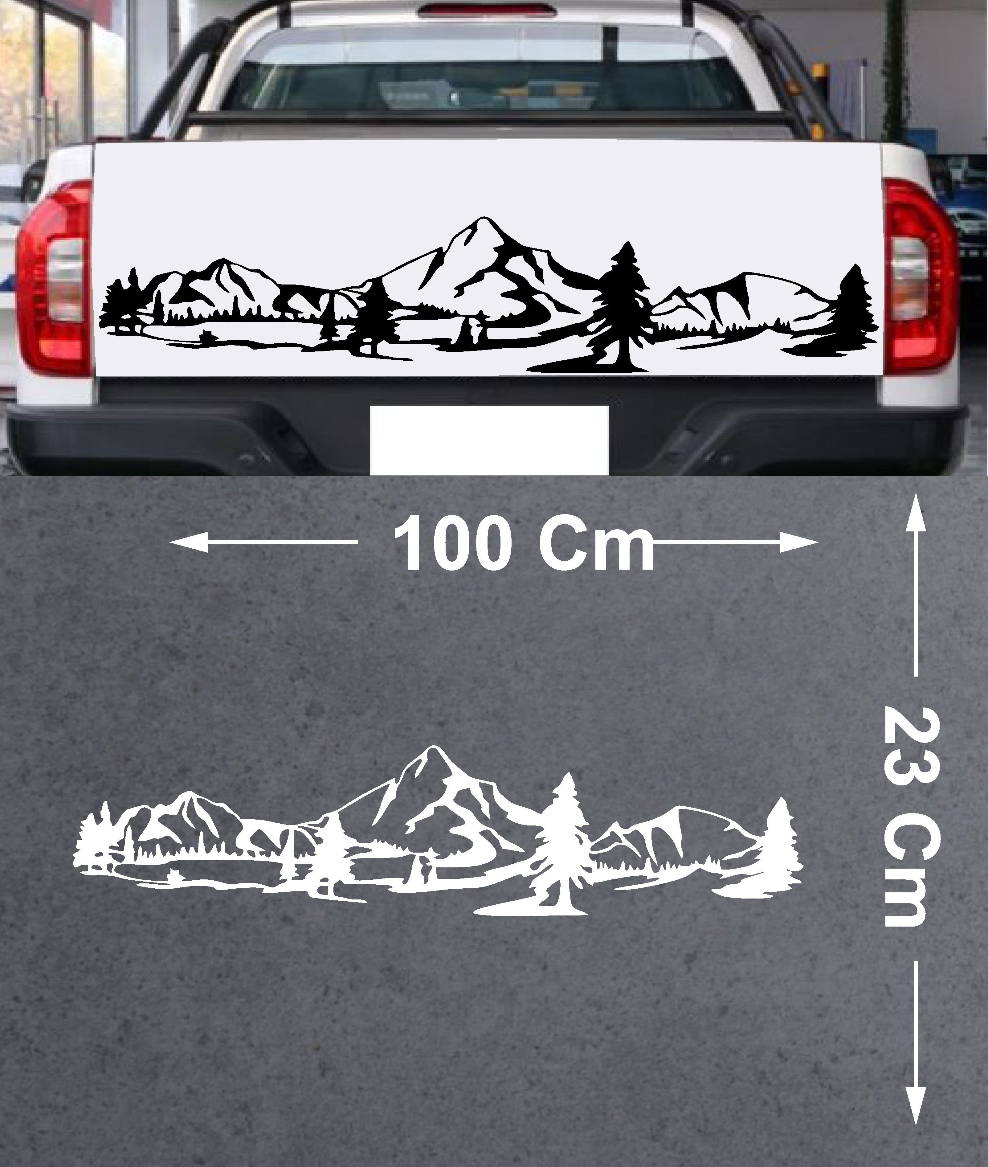 Orman Dağ Ve Manzara Sticker - 4X4 Off Road Pickup Sticker - Araba Oto Motosiklet Karavan Cam Sticker - 02164 100 Cm 