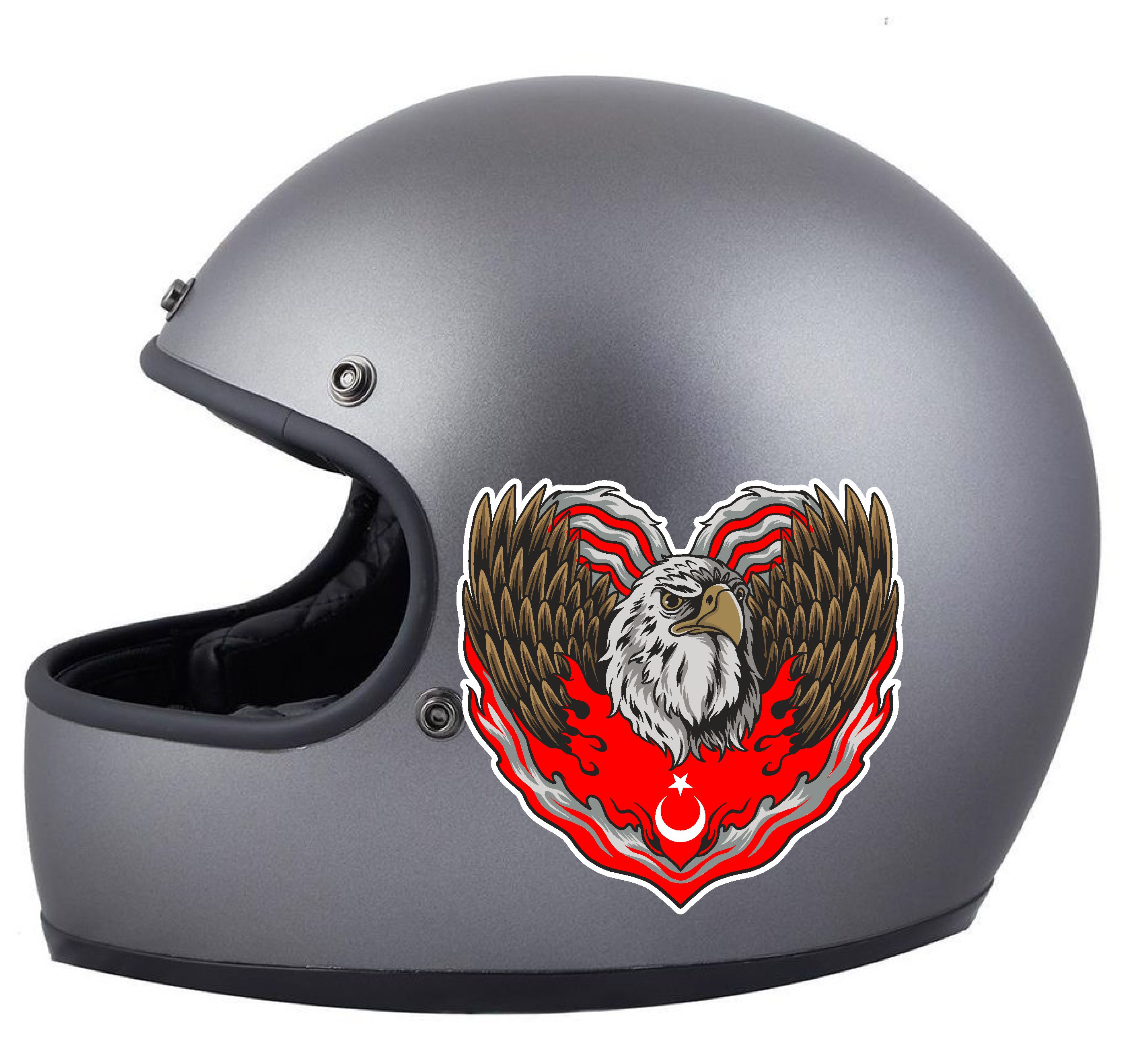 Kartal Ve Türk Bayrağı Sti̇cker - Araba Oto Motosi̇klet Karavan Cam Sti̇cker - 02121 10X9 Cm 