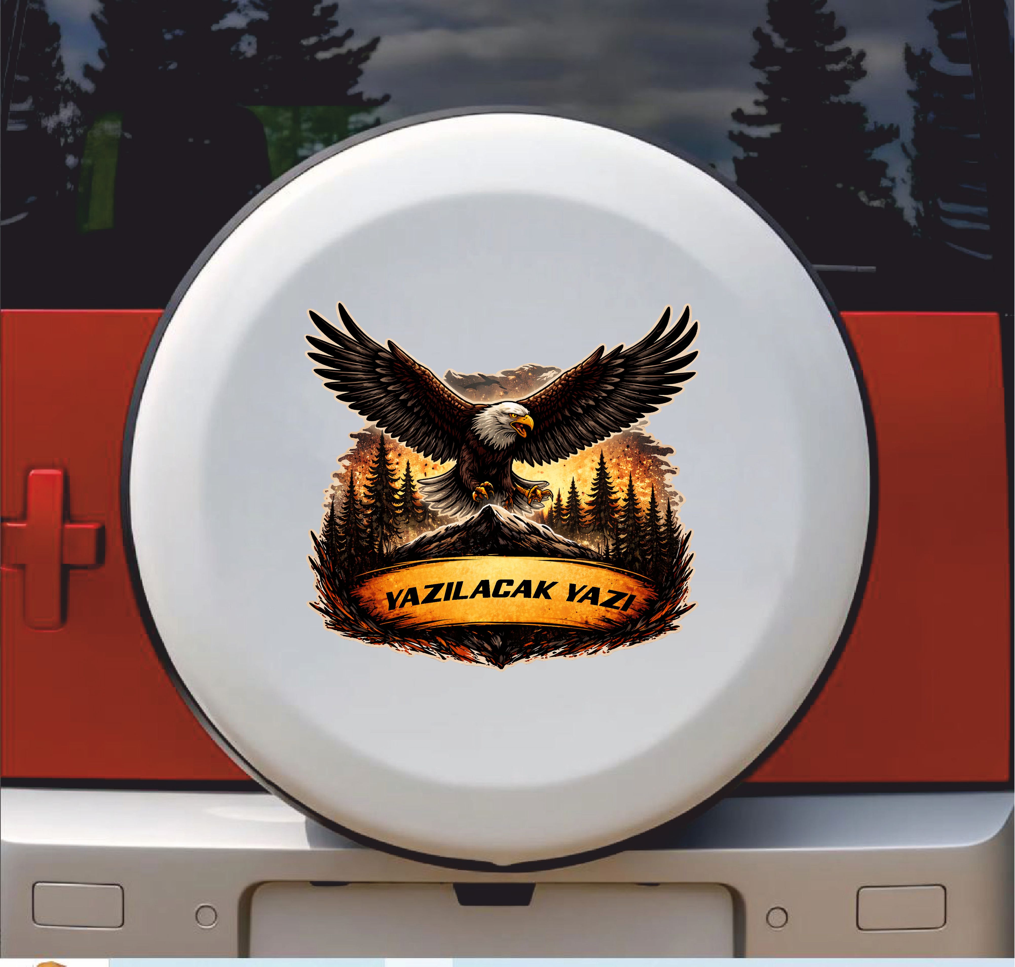 Ki̇şi̇ye Özel Vahşi̇ Kartal Sti̇cker - Vahşi̇ Hayat 4X4 Off Road Adventure Sti̇cker - Araba Oto Motosi̇klet Karavan Cam Sti̇cker - 00335 10X9 Cm 