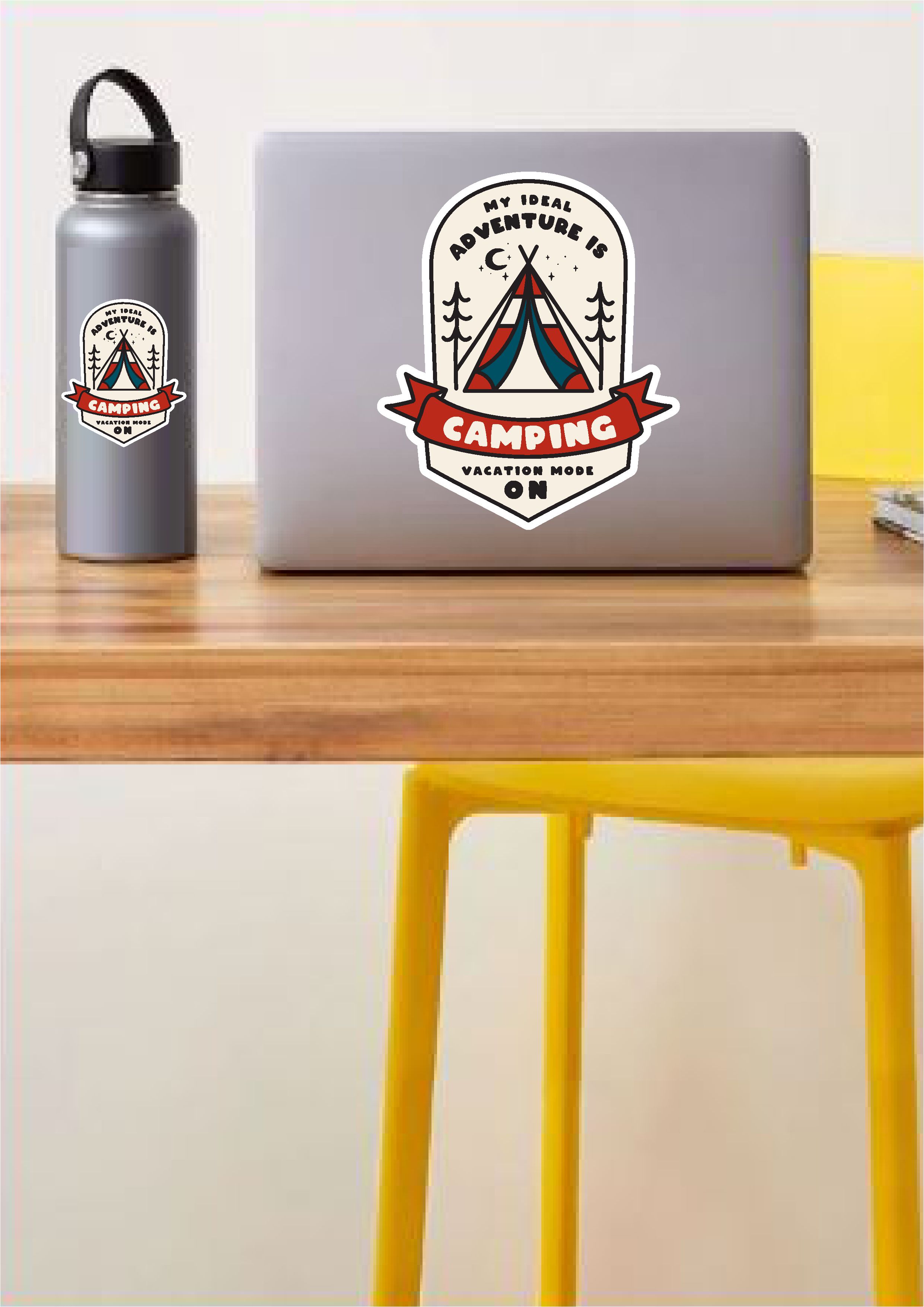 Kamp, Off Road, 4X4, Doğa, Manzara, Adventure Sti̇cker, Araba Oto Motosi̇klet Karavan Pi̇ckup Arazi̇ Suv 02178 10X8 Cm 