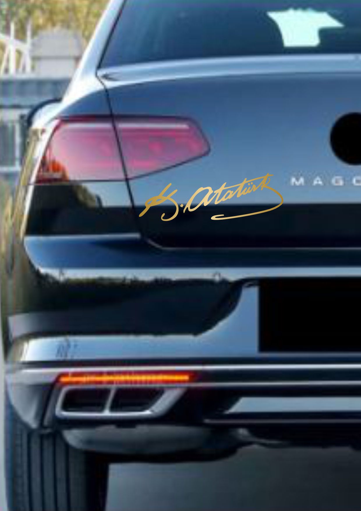 Atatürk Imza Sti̇cker - 2 Adet Mustafa Kemal Atatürk Imza Araba Oto Motosi̇klet Karavan Sti̇cker 00016 50X15 Cm 