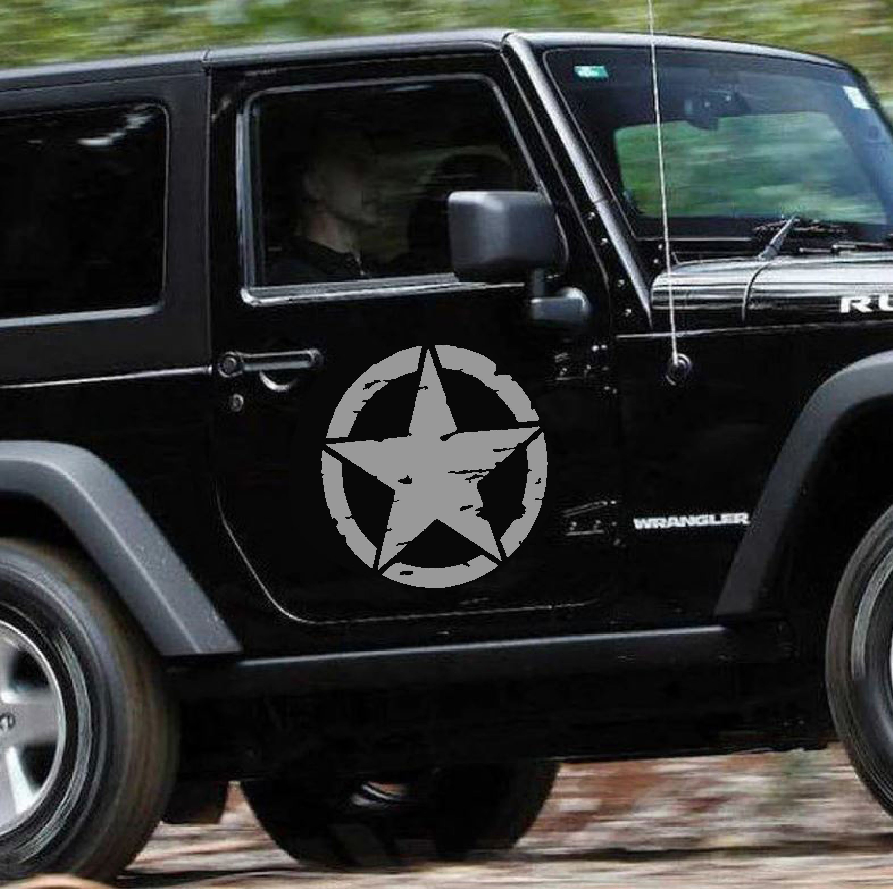 Askeri̇ Yıldız Army Star Sti̇cker - Off Road Pi̇ckup Kamp 4X4 Sti̇cker - Araba Oto Motosi̇klet Karavan Sti̇cker 00677 10X10 Cm 