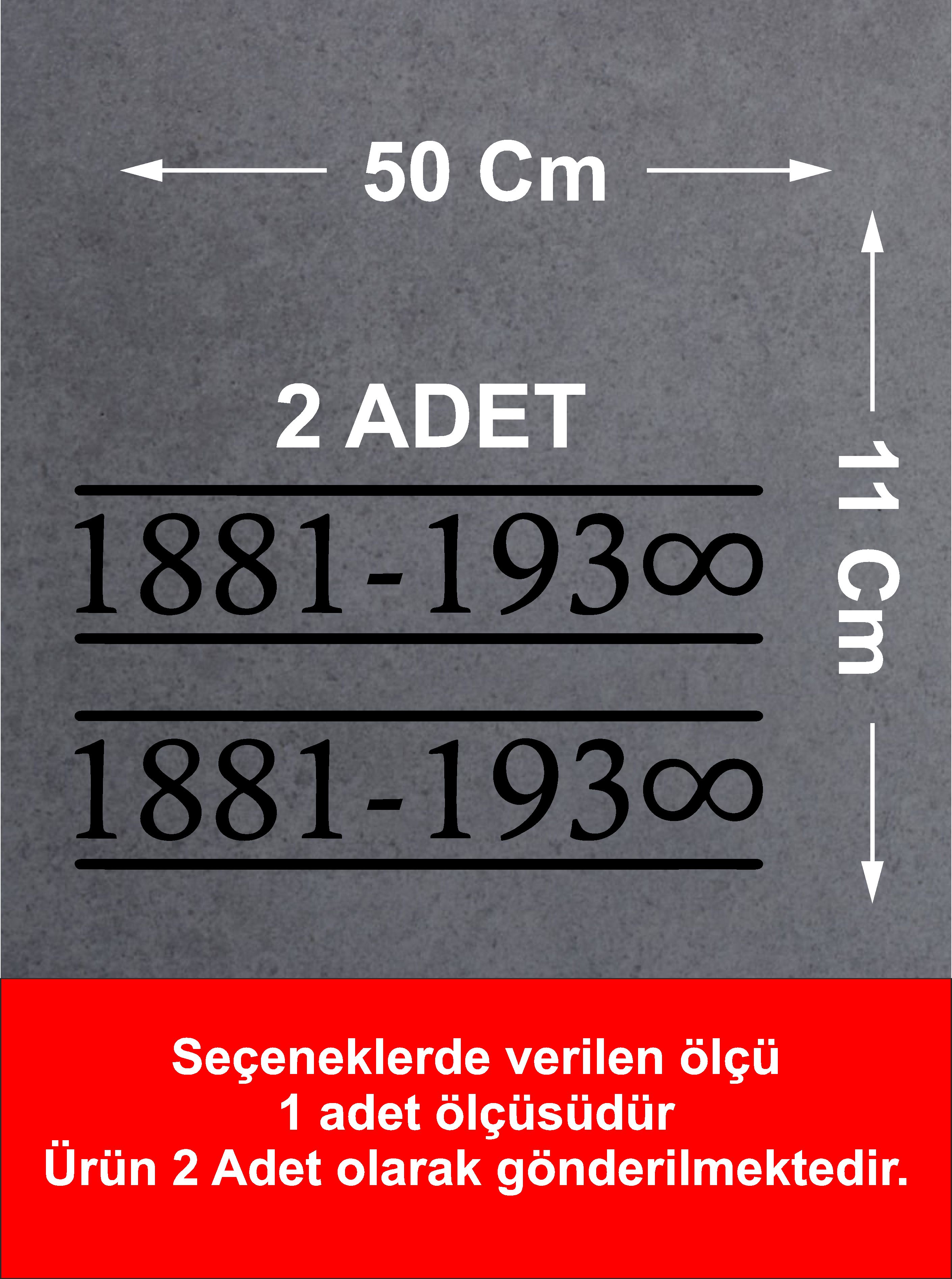 1881-1938 Mustafa Kemal Atatürk Sti̇cker - Ata Büyük Türk Atatürk Sti̇cker - Araba Oto Cam Motosi̇klet Karavan Sti̇cker - 00013 15X3,5 Cm 