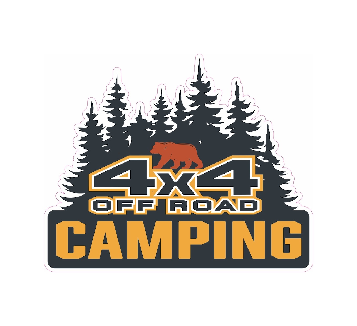 Off Road Campi̇ng Adventure Kamp Offroad Sti̇cker 20X16 Cm