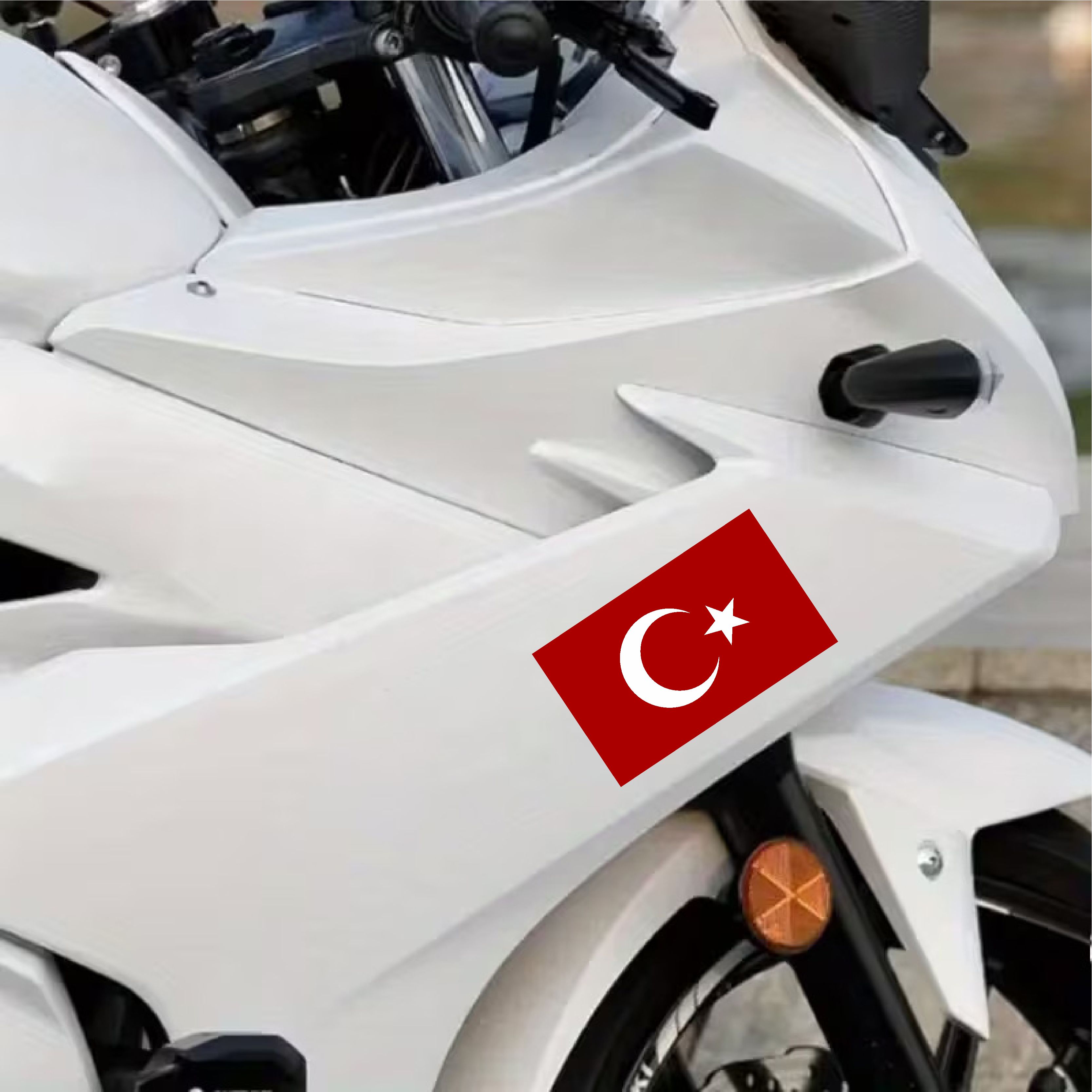 Türk Bayrağı Sticker - 2 Adet Araba Oto Motosiklet Karavan Cam Sticker - 00068 30X18 Cm 
