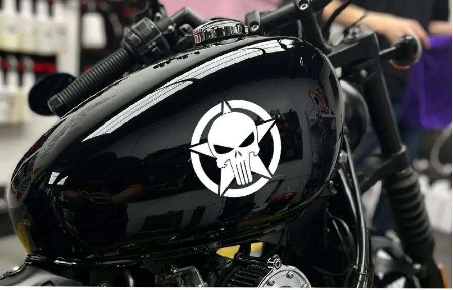 Puni̇sher İnfazcı Kurukafa Yıldız Sti̇cker - Araba Oto Motosi̇klet Cam Sti̇cker - 00063 10X10 Cm 