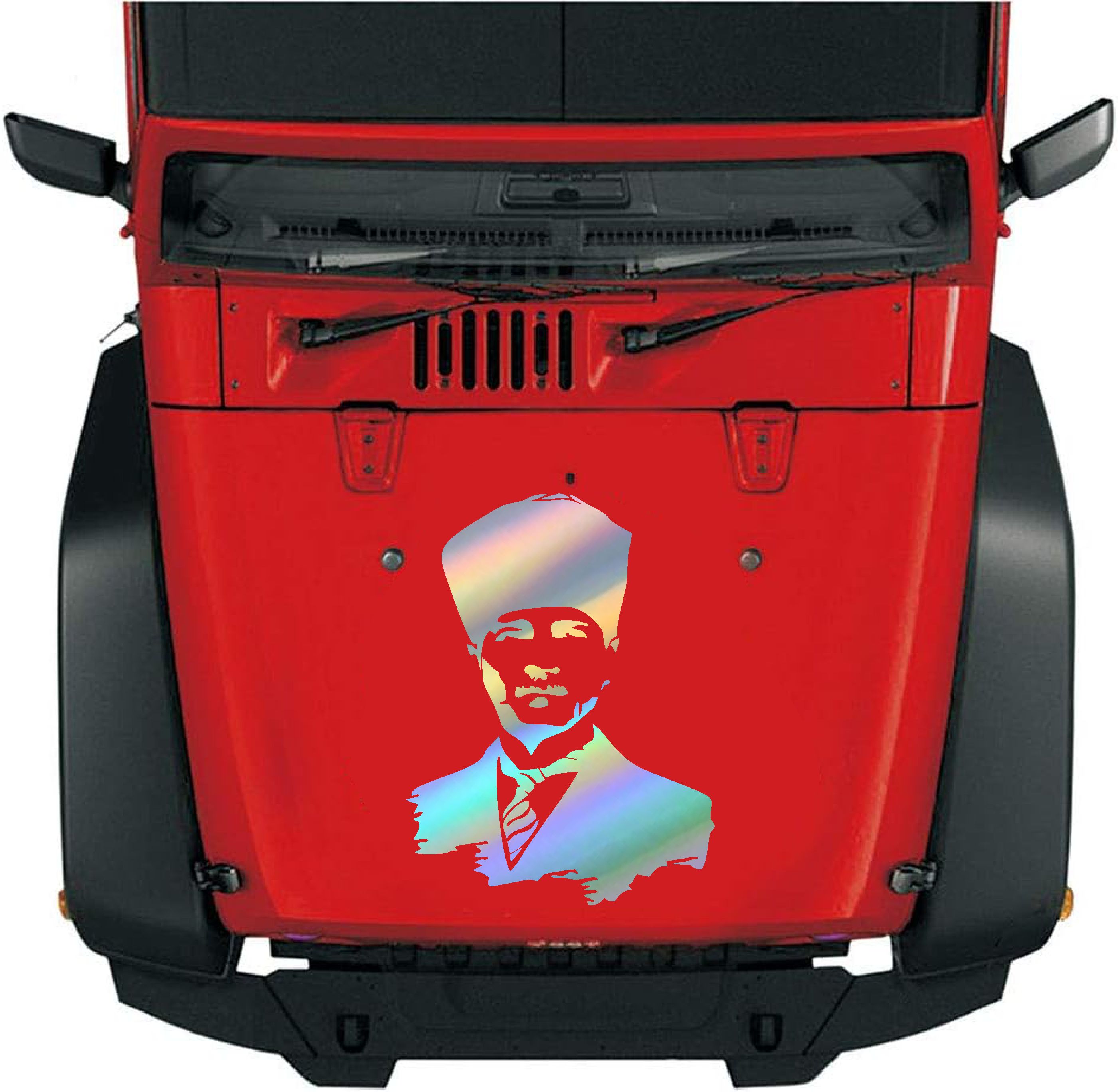 Atatürk Si̇lüet Gazi̇ Mustafa Kemal Büyük Türk Atatürk Başkomtan Sti̇cker Araba Oto Motosi̇klet Karavan Sti̇cker 00008 50X37 Cm 