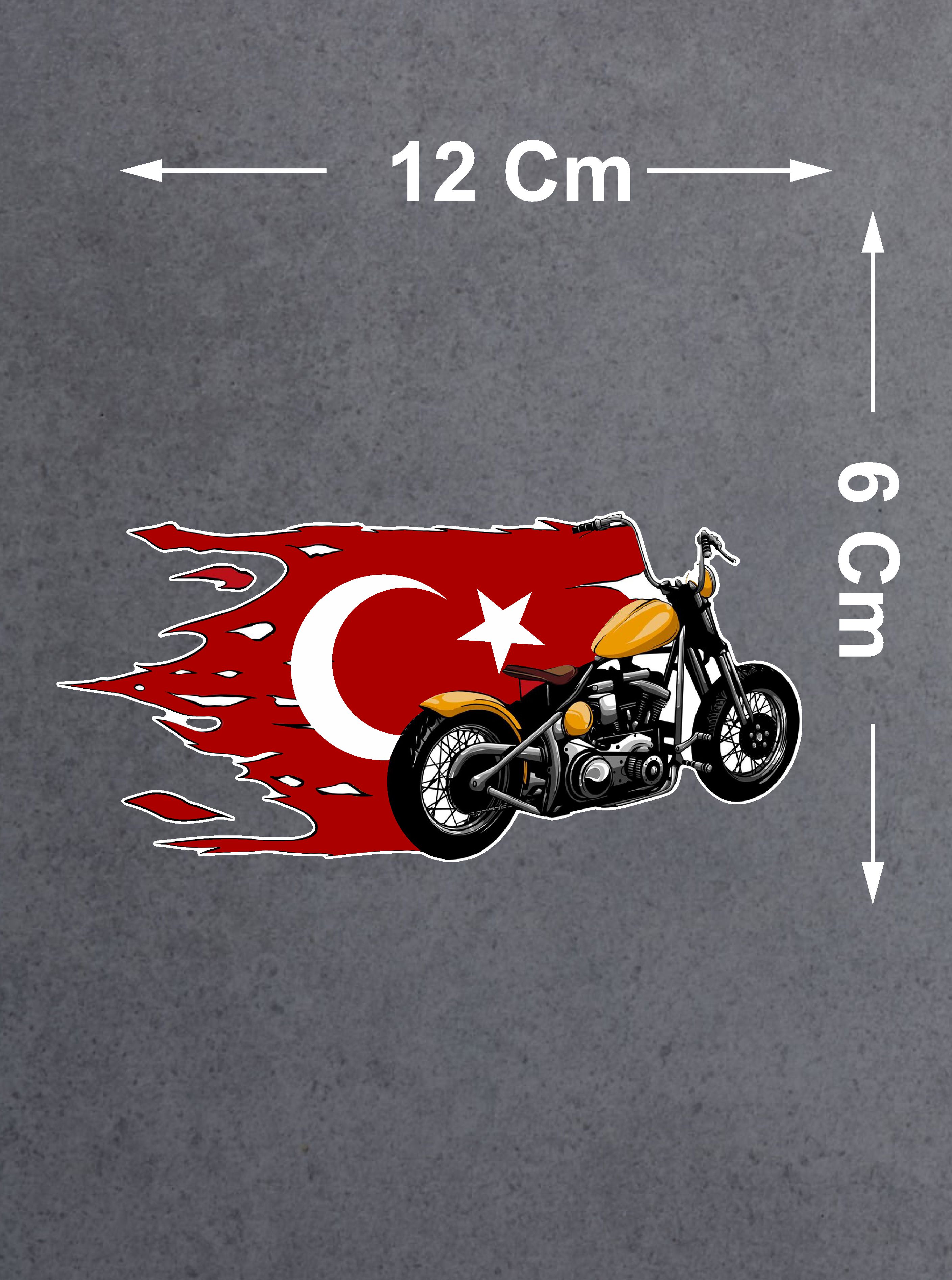 Chopper Motosiklet Sticker - Araba Oto Motosiklet Karavan Cam Sticker - 00041 12X6 Cm 