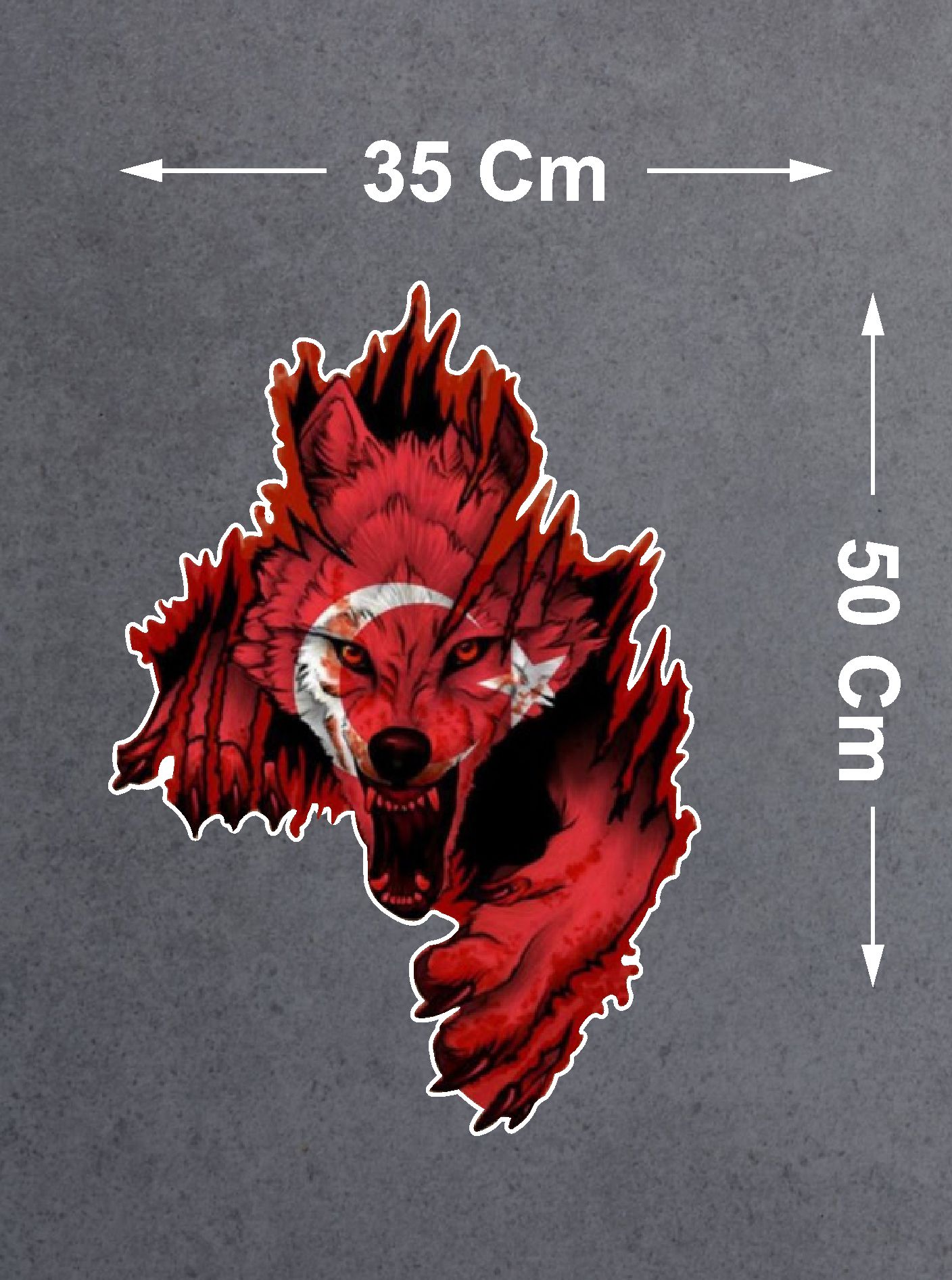 Kurt Gökbörü Ay Yıldızlı Kurt Sti̇cker - Türk Gökbörü Börü Göktük Turan Sti̇cker - 00244 10X7 Cm 10X7 Cm 