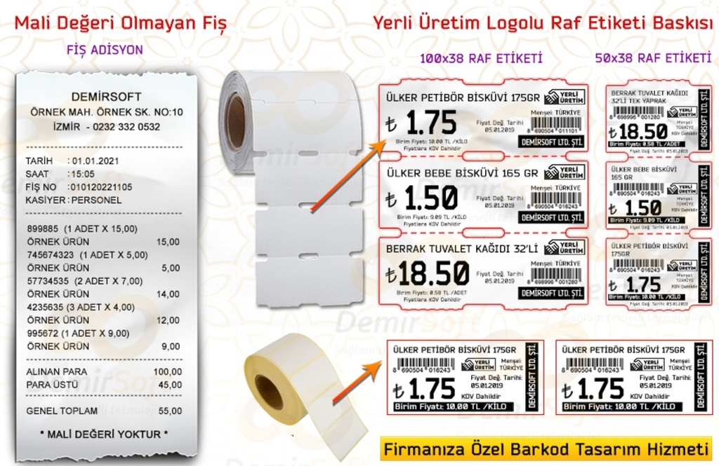 Demirsoft Market Mağaza Manav Terazi Pos Sistemi Dokunmatik Ekran