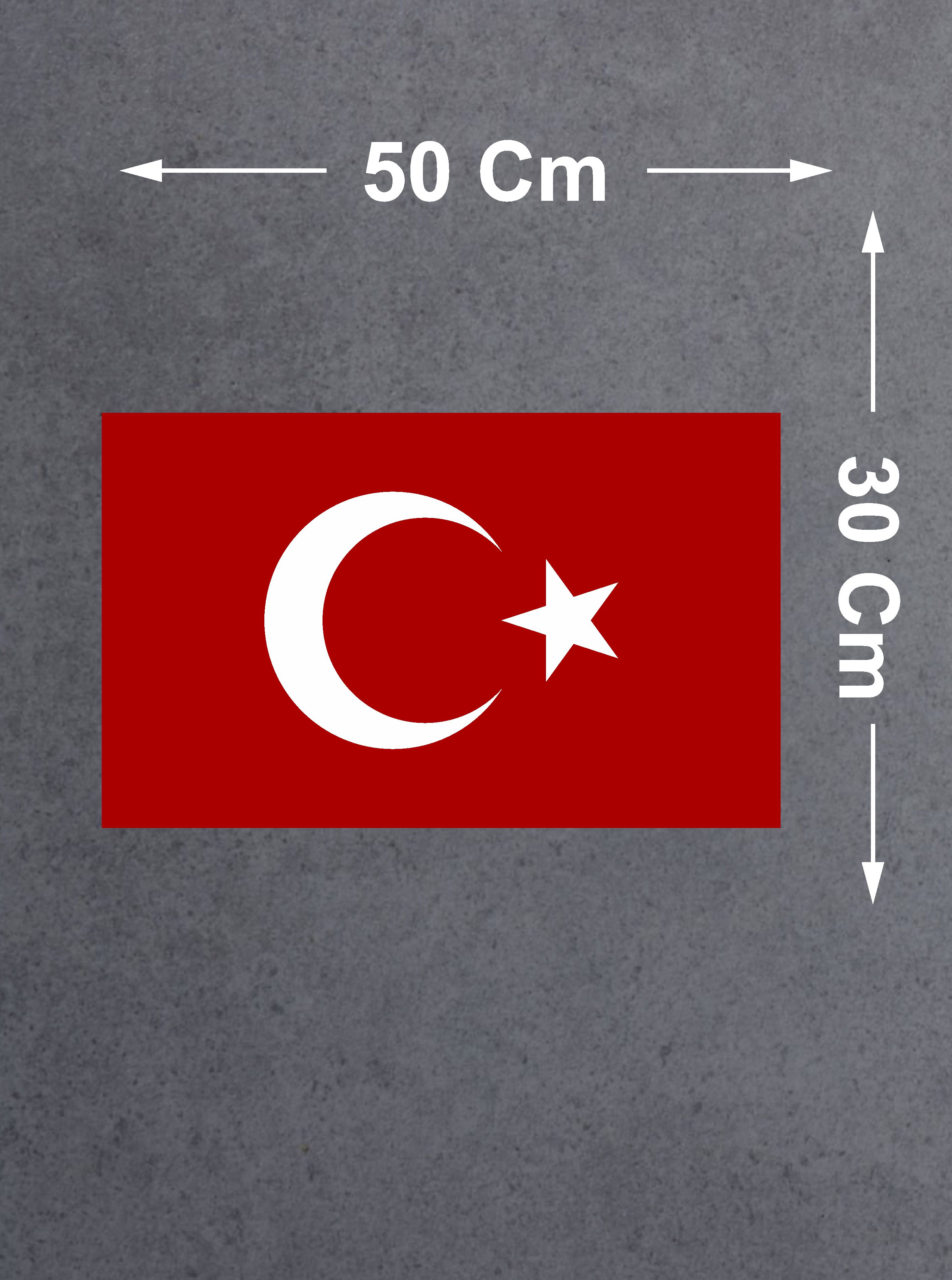 Türk Bayrağı Sticker - 2 Adet Araba Oto Motosiklet Karavan Cam Sticker - 00068 30X18 Cm 