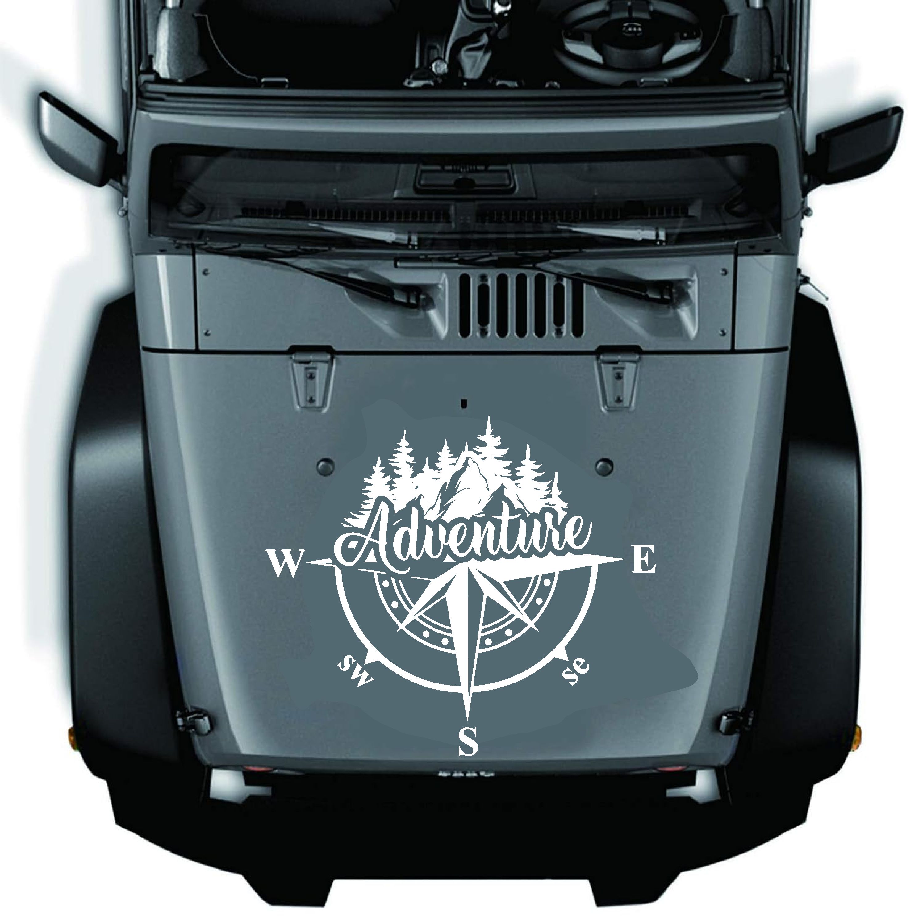 Pusula Ve Macera Sti̇cker - Adventure 4X4 Off Road Pi̇ckup Sti̇cker - Araba Oto Karavan Sti̇cker - 00302 30X26 Cm 