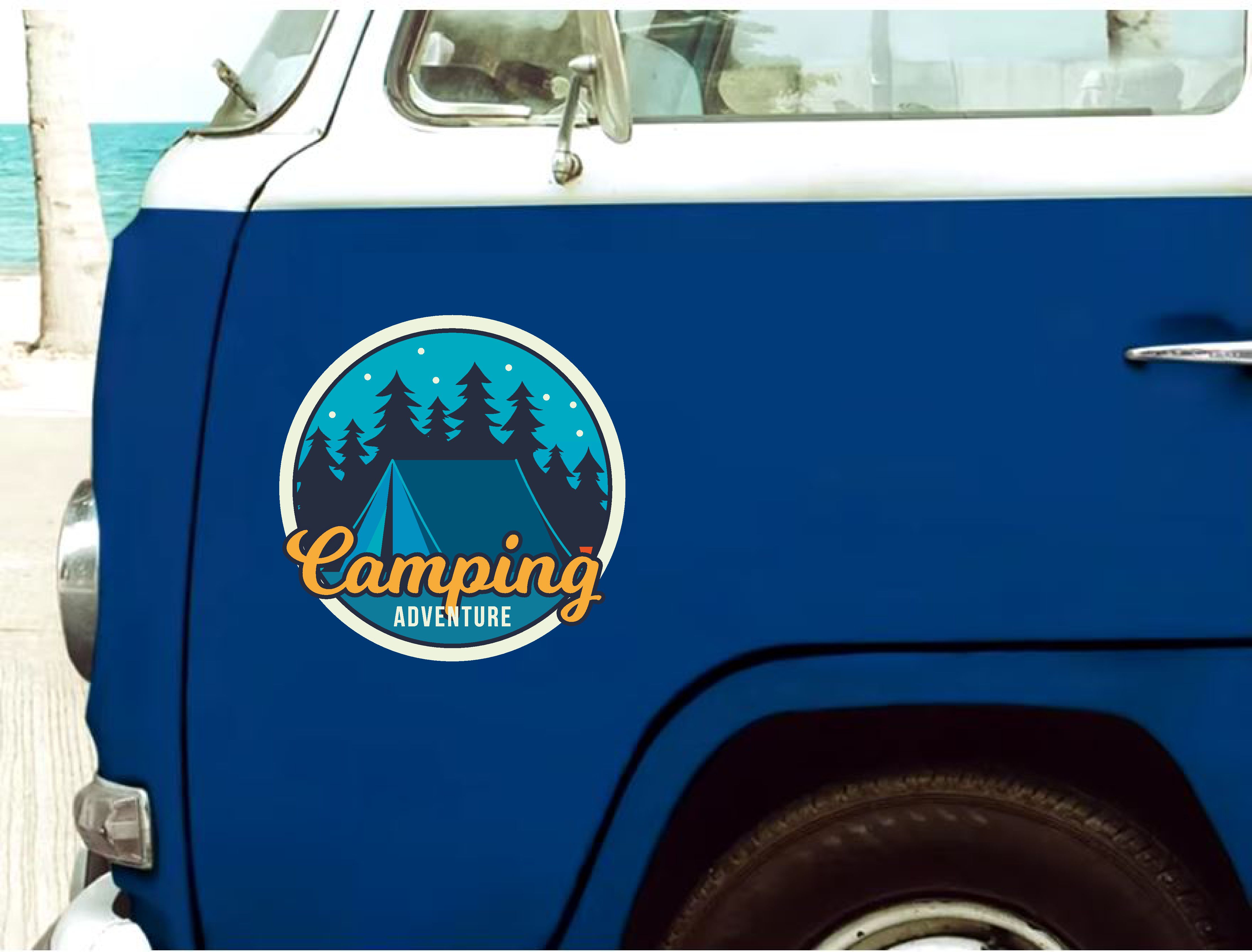Kamp Campi̇ng Sti̇cker - 4X4 Off Road Adventure Pi̇ckup Karavan Çadır Sti̇cker - Araba Oto Motosi̇klet Cam Sti̇cker - 00120 10X10 Cm 