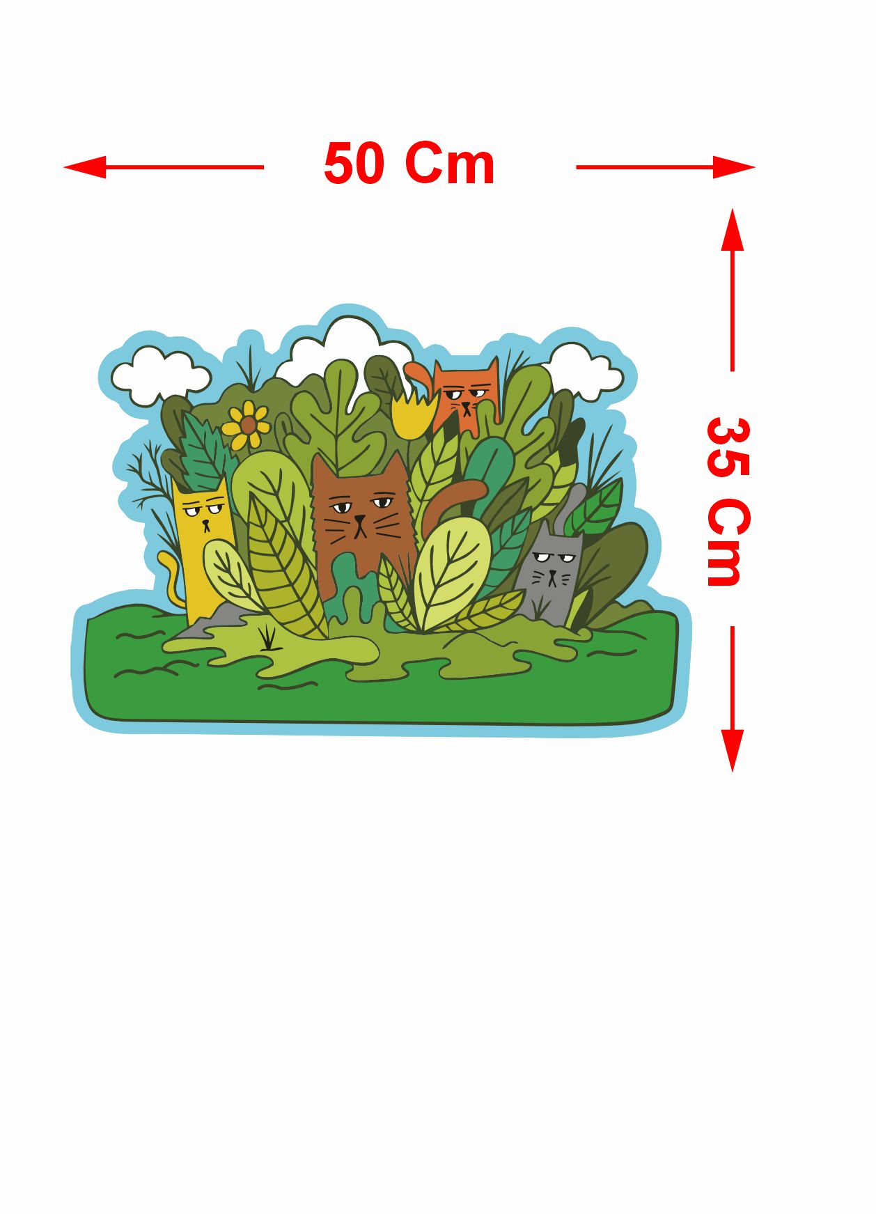 Kedi̇ Ai̇le Kedi̇gi̇ller Sti̇cker Araba Oto Motosi̇klet Karavan 02504 12X8 Cm 