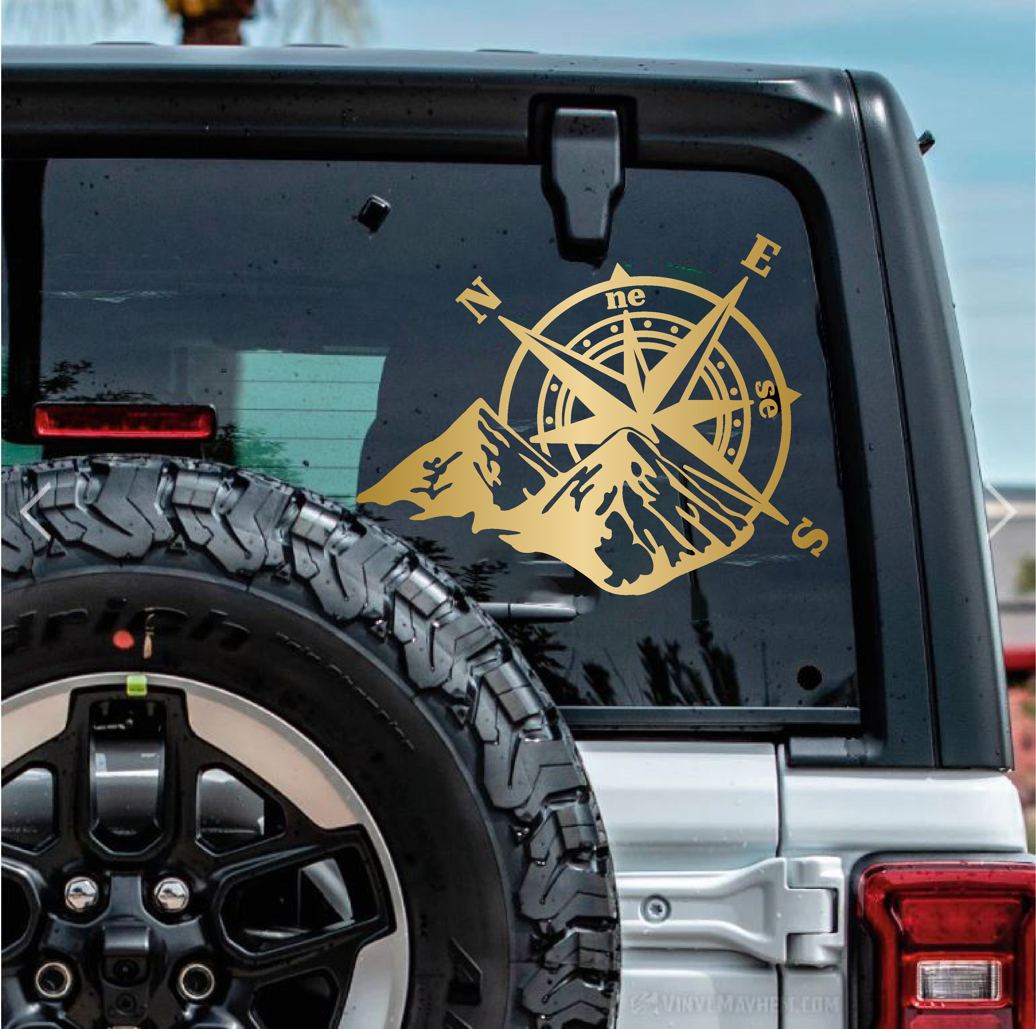 Pusula Ve Dağ Sti̇cker - 4X4 Off Road Pi̇ckup Sti̇cker - Araba Oto Motosi̇klet Karavan Cam Sti̇cker - 00268 15X11 Cm 