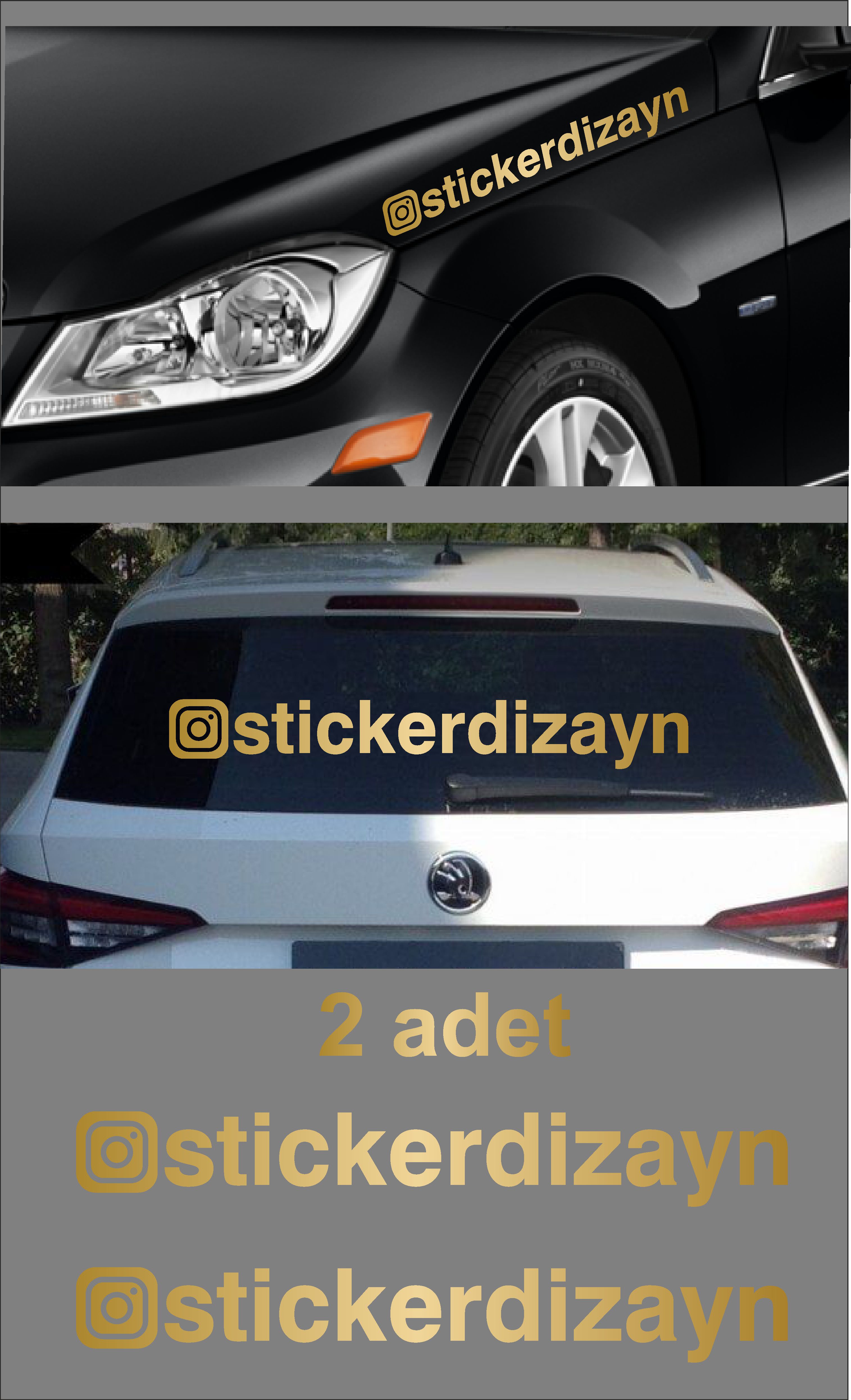 Ki̇şi̇ye Özel Instagram Sti̇cker Araba Oto Motosi̇klet Karavan Sti̇cker Eti̇ket 00062 50 Cm 