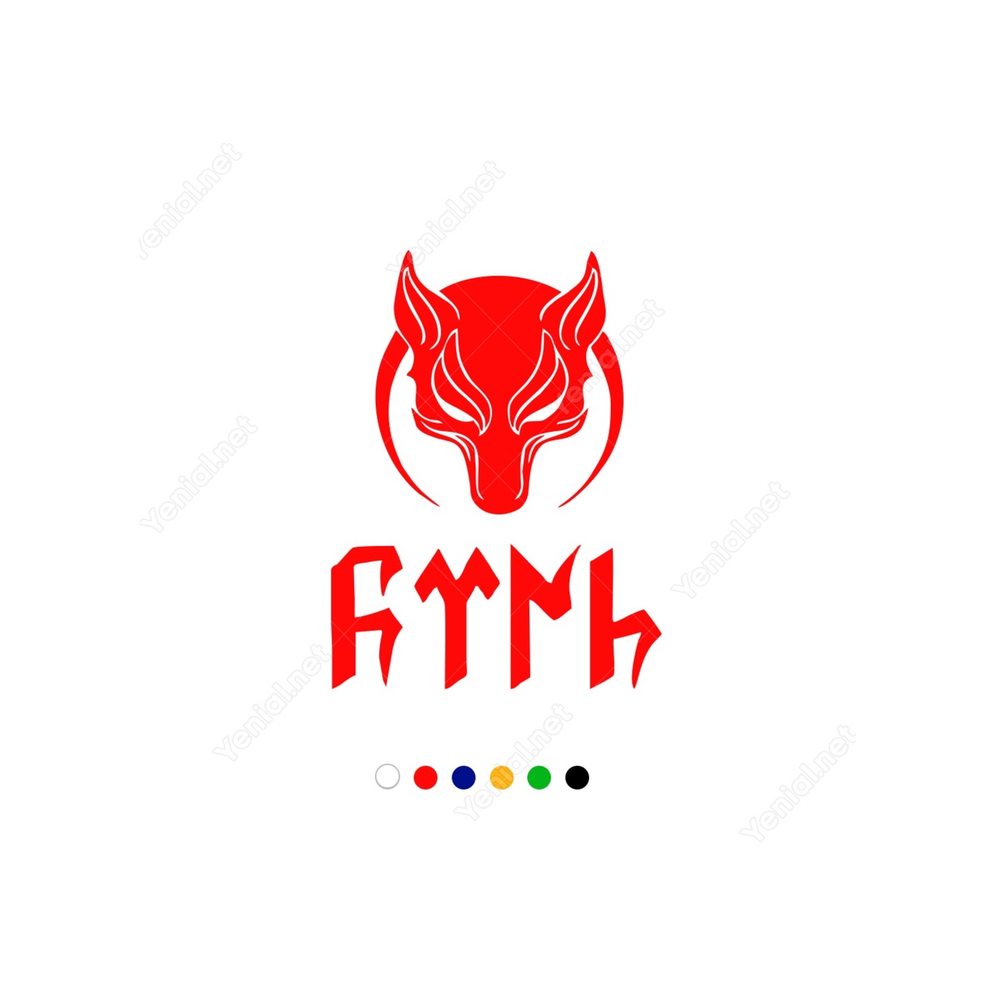 Ay Yıldız Kurt Türk Yazısı Göktürk Alfabesi̇ Sti̇ckeri̇ Çıkartması (407468173) Beyaz-45Cm Yüksekli̇k