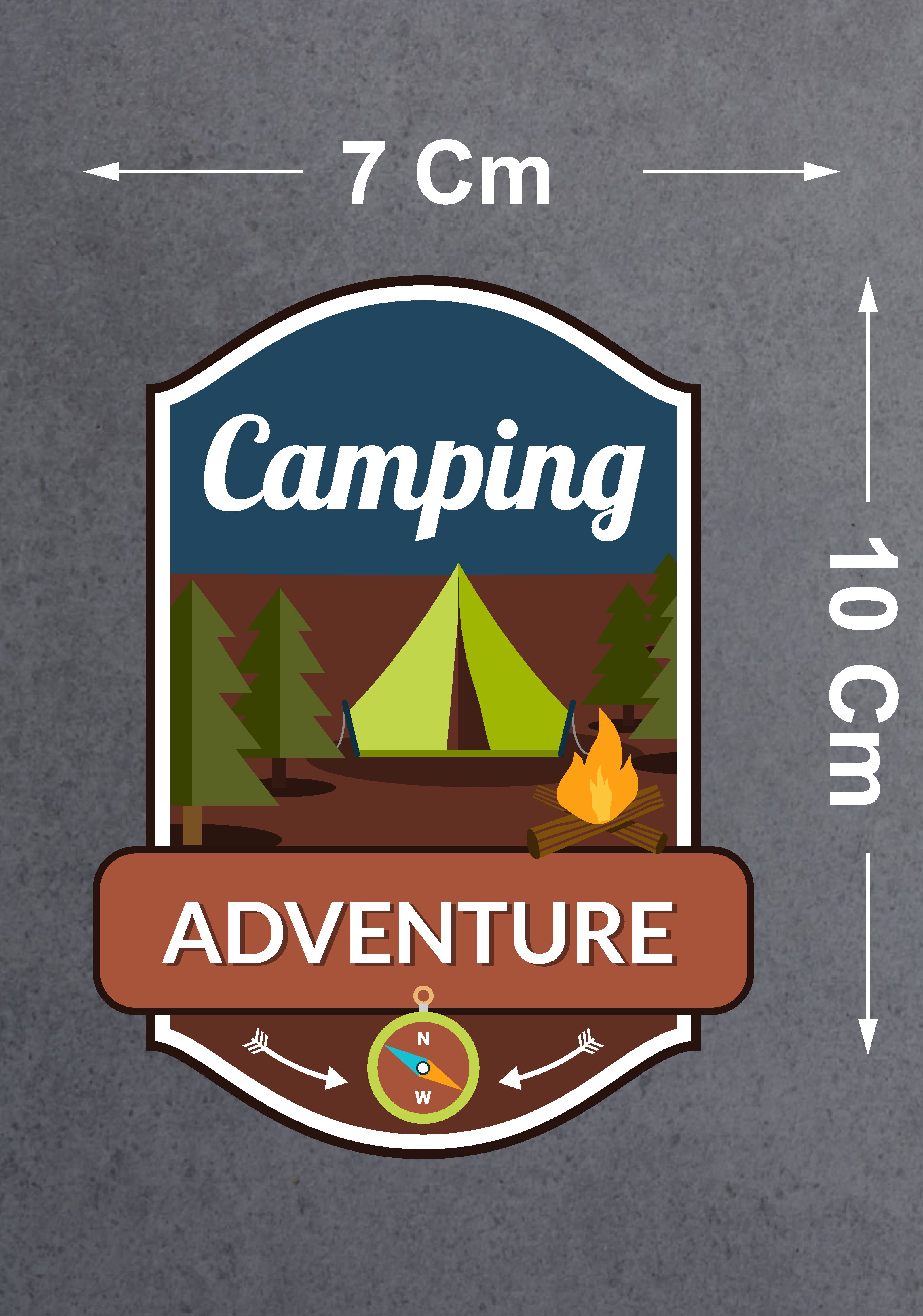 Camping Adventure Sticker - Araba Oto Motosiklet Karavan Cam Sticker - 00135 10X7 Cm 