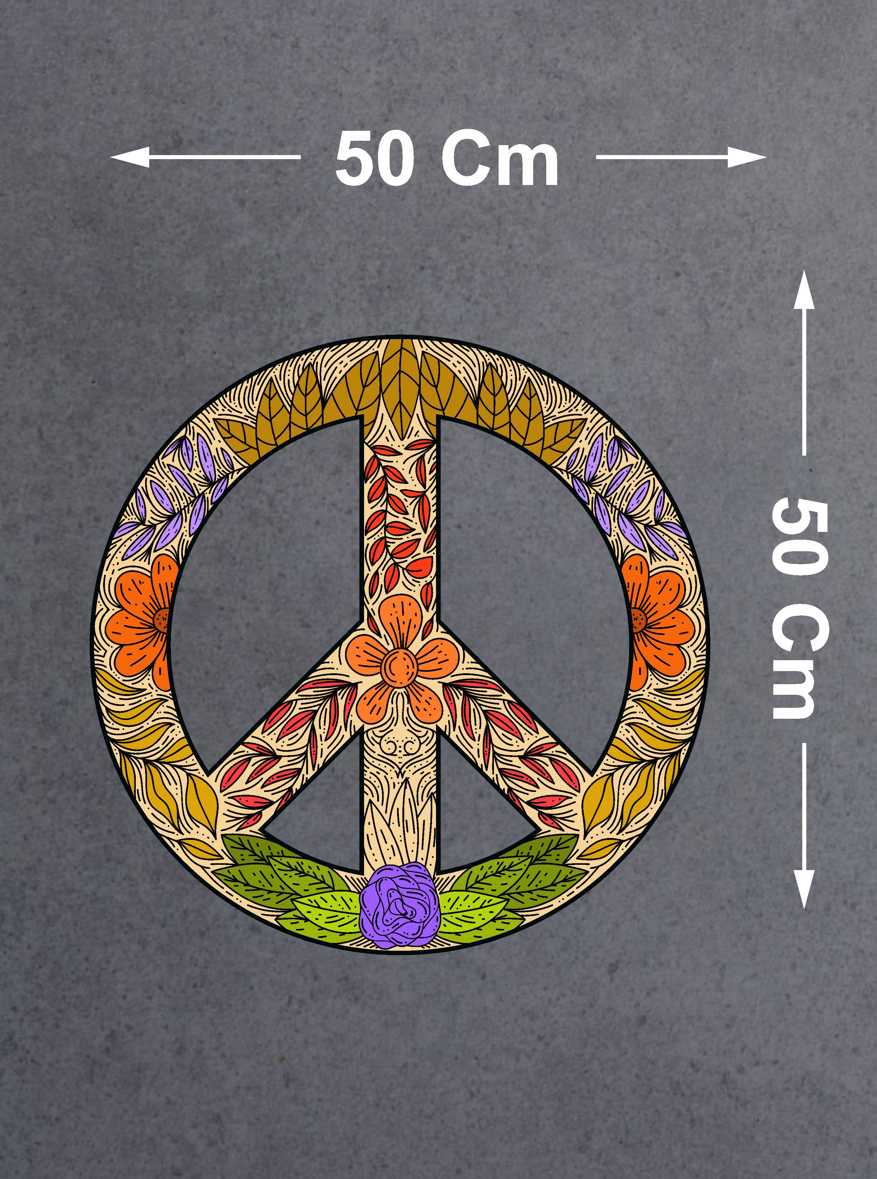 Desenli̇ Peace Barış İşareti̇ Sti̇cker - Araba Oto Motosi̇klet Karavan Cam Sti̇cker - 00037 10X10 Cm 