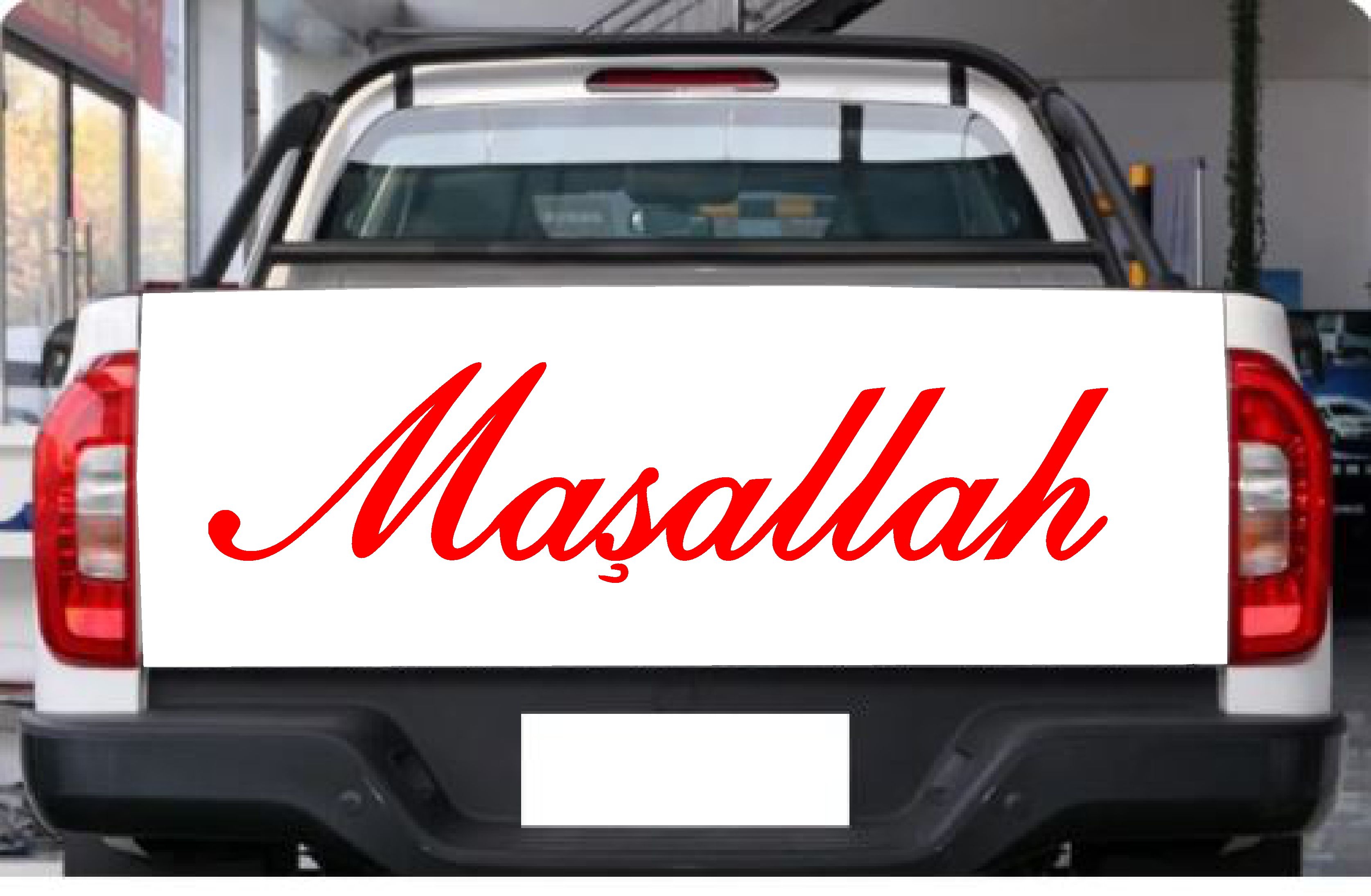 Maşallah 2 Adet Sti̇cker - Araba Oto Motosi̇klet Karavan Cam Sti̇cker - 00054 12X3 Cm 