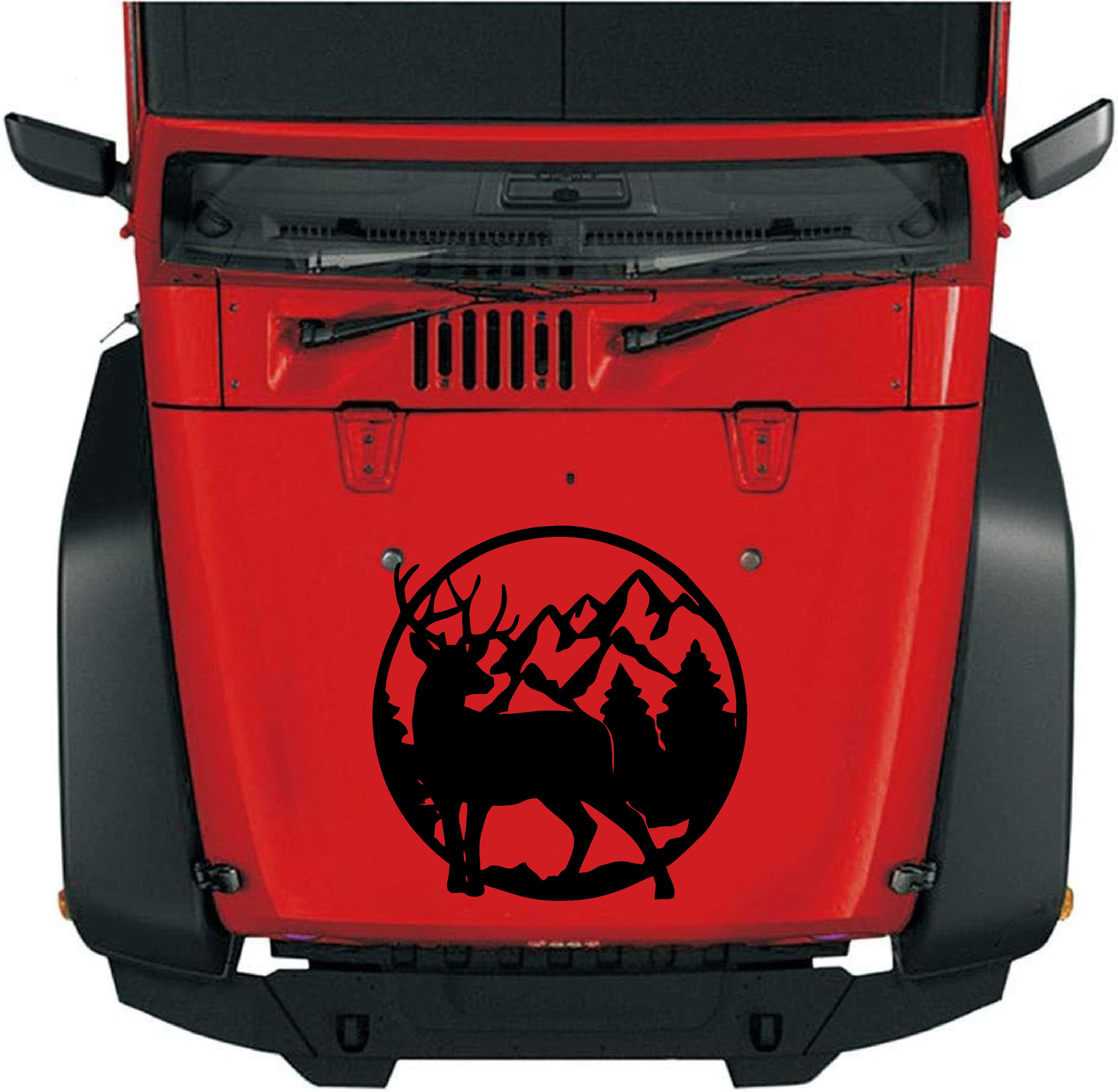 Avcı Geyi̇k Ve Dağ Sti̇cker - 4X4 Off Road Adventure Hunter Sti̇cker - Araba Oto Karavan Cam Motosi̇klet Sti̇cker - 02169 100X100 Cm 