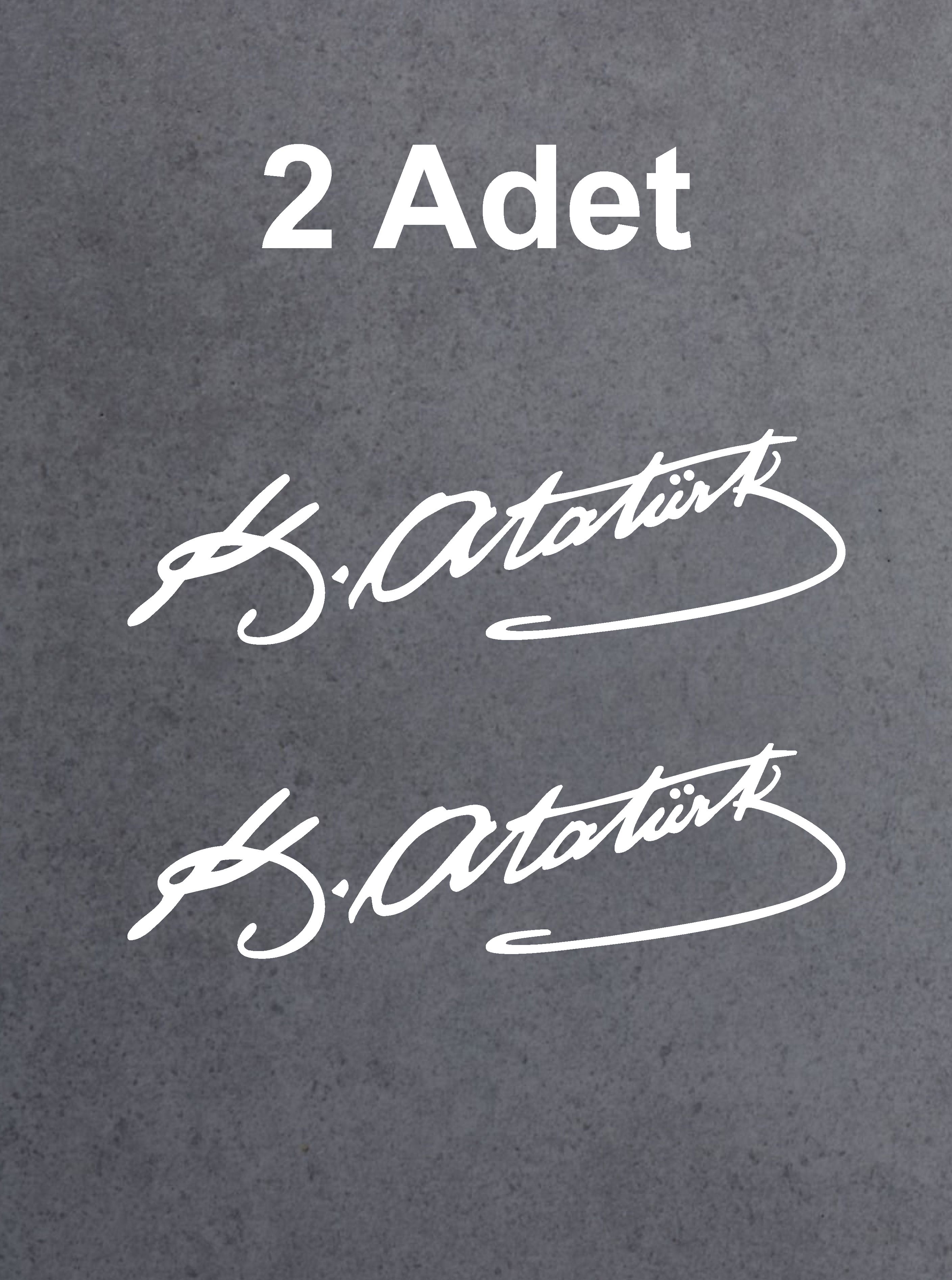 Atatürk Imza Sti̇cker - 2 Adet Mustafa Kemal Atatürk Imza Araba Oto Motosi̇klet Karavan Sti̇cker 00016 50X15 Cm 