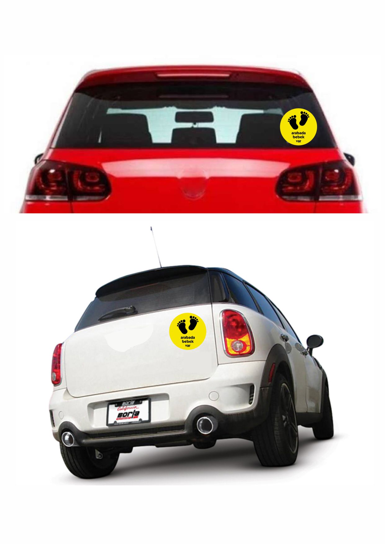 Arabada Bebek Var Sti̇cker Araba Oto Motosi̇klet Karavan Sti̇cker 00001 15X15 Cm 