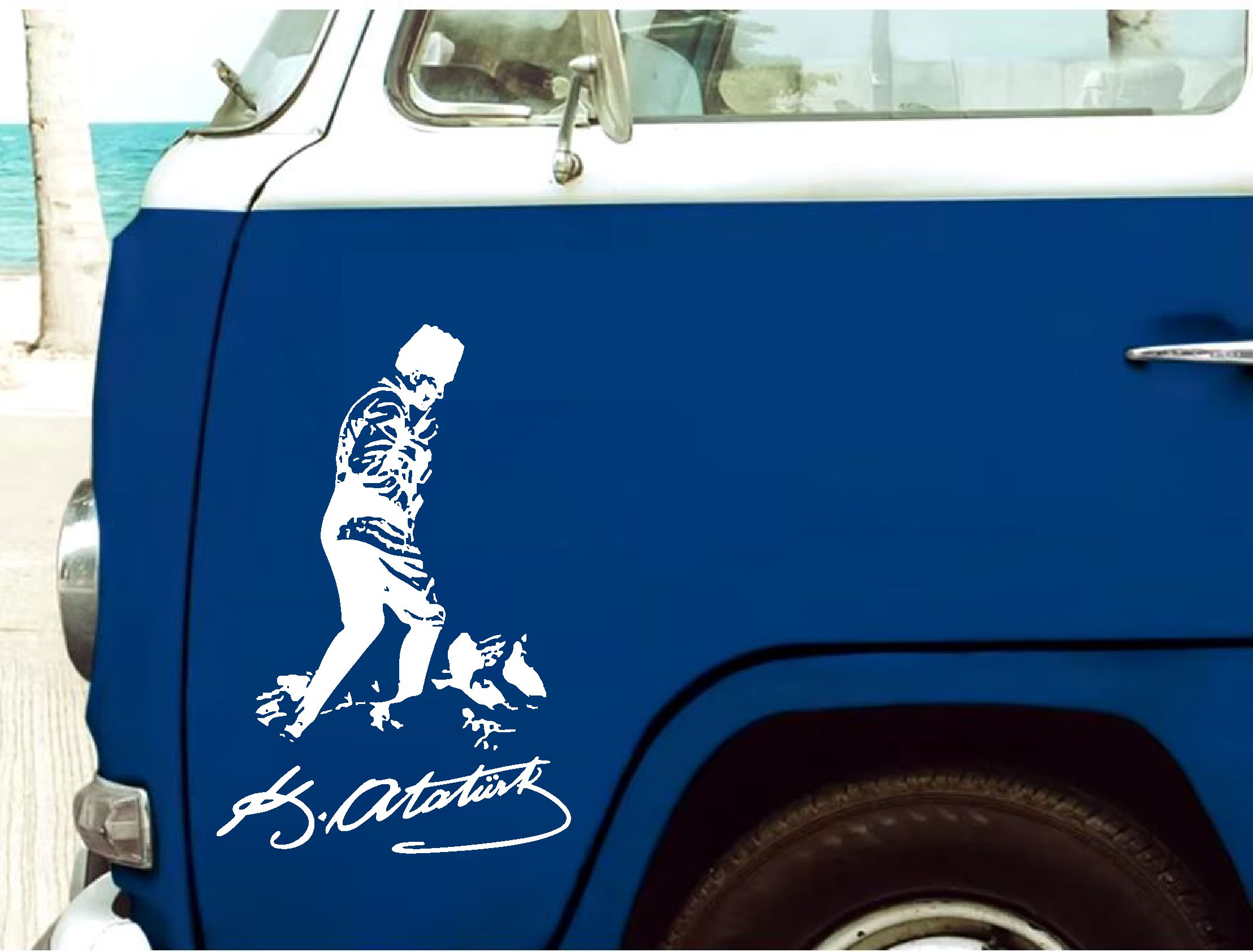 Mustafa Kemal Atatürk Kocatepe Si̇lüet Sti̇cker - Araba Oto Motosi̇klet Karavan Sti̇cker 00617 15X10 Cm 