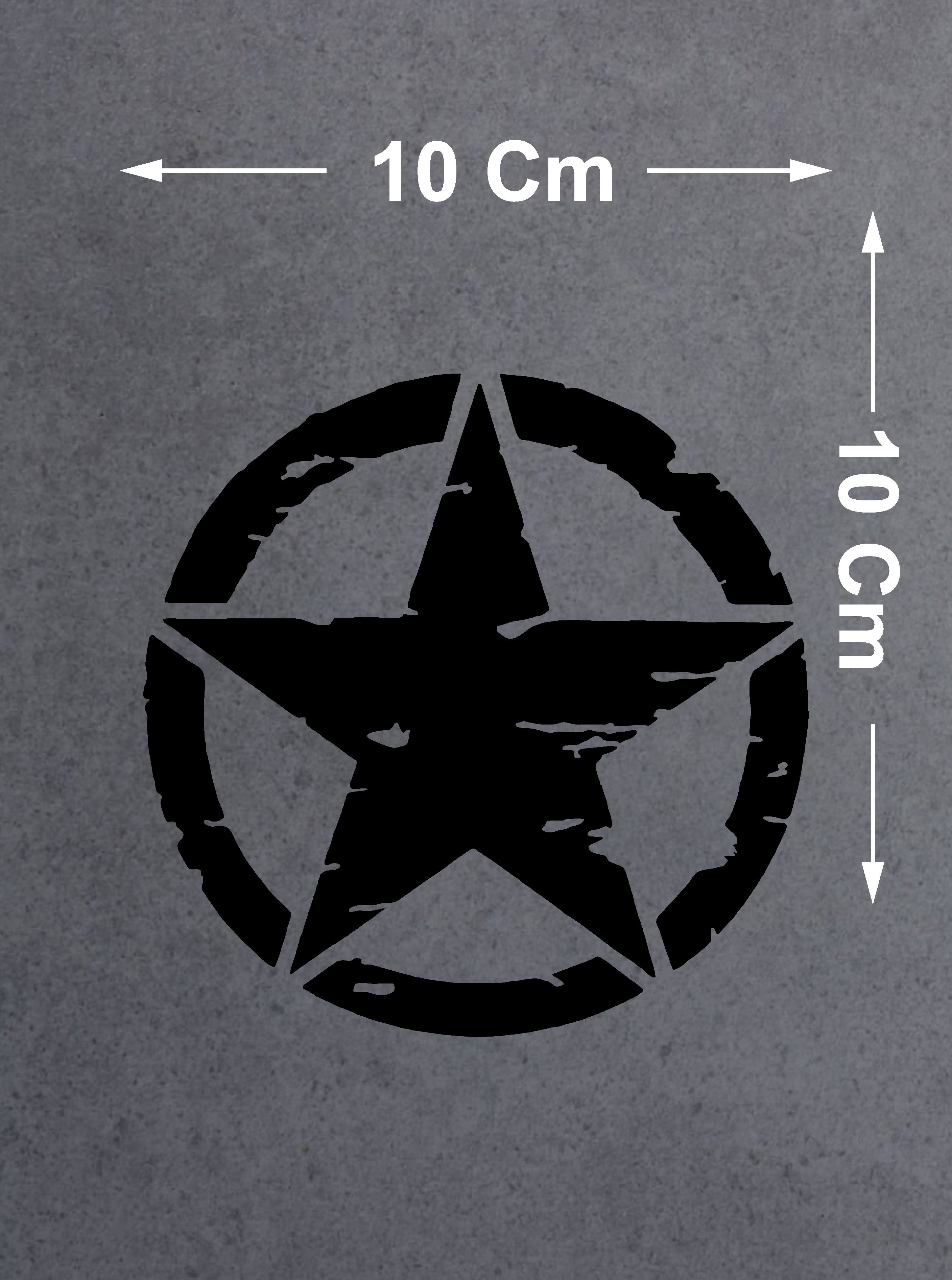 Askeri Yıldız Army Star Sticker - Off Road Pickup Kamp 4X4 Sticker - Araba Oto Motosiklet Karavan Sticker 00677 10X10 Cm 