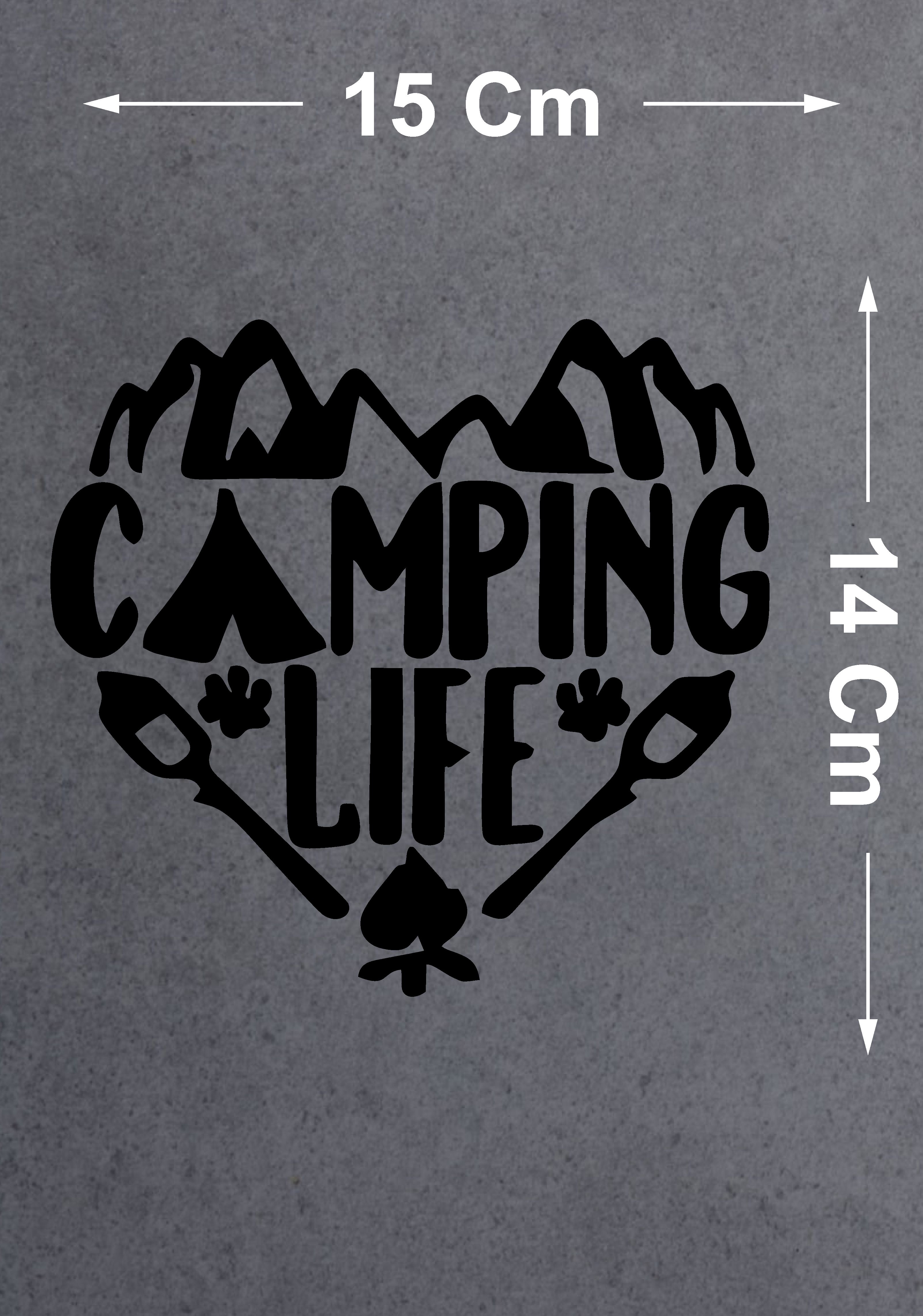 Kamp Sti̇cker - Campi̇ng Li̇fe Camp Sti̇cker - Araba Oto Motosi̇klet Karavan Cam Sti̇cker - 00129 12X11 Cm 