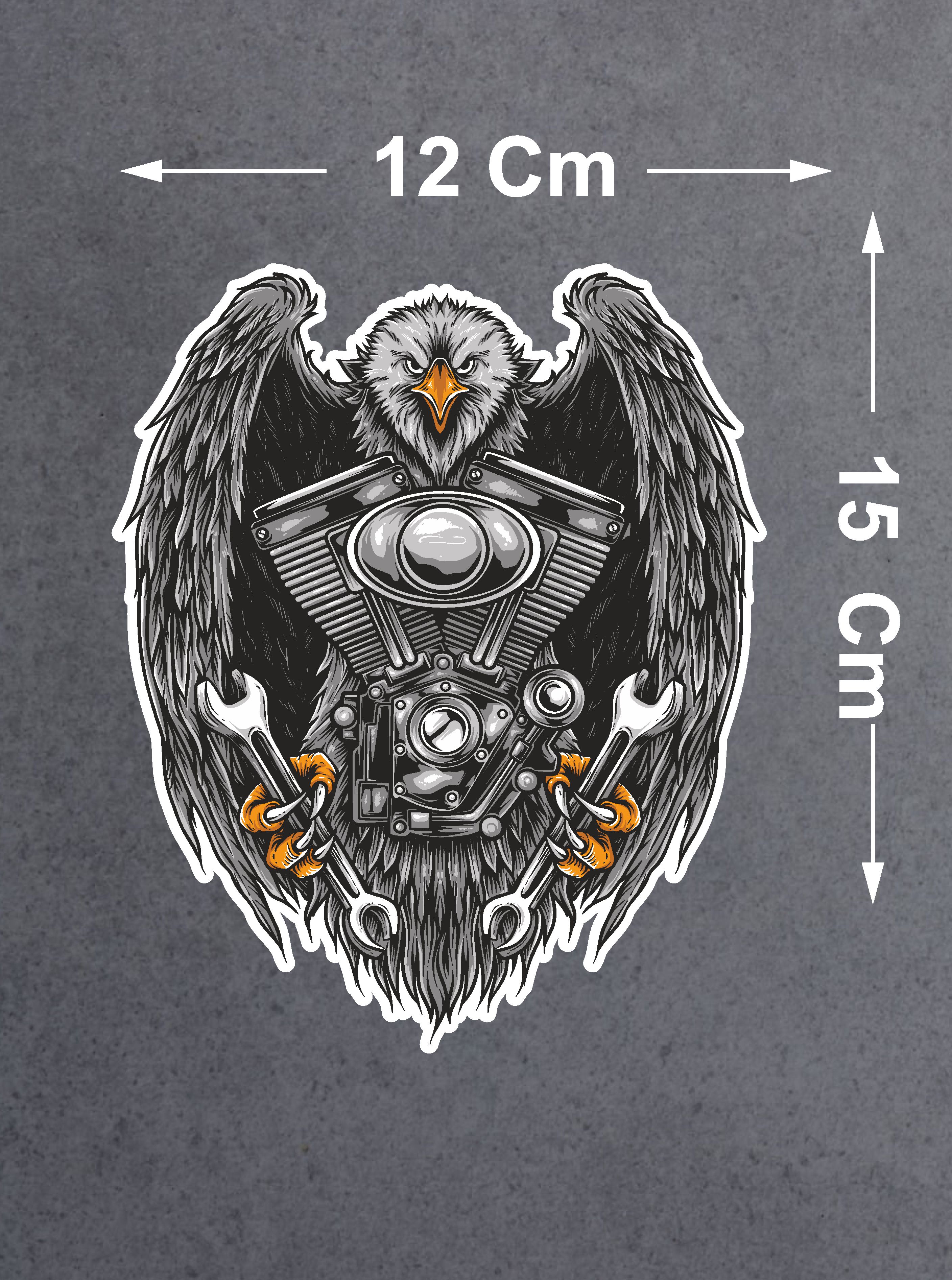 Kartal - V Motor - Karakartal Sti̇cker Araba Oto Motosi̇klet Karavan Sti̇cker 00249 10X8 Cm 