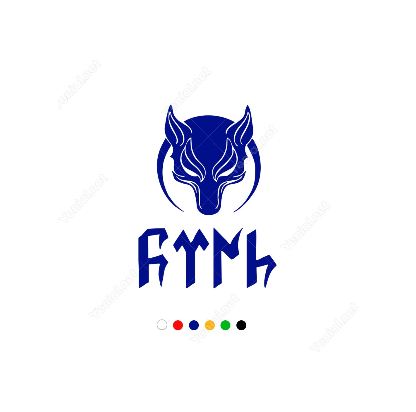 Ay Yıldız Kurt Türk Yazısı Göktürk Alfabesi̇ Sti̇ckeri̇ Çıkartması (407468173) Beyaz-45Cm Yüksekli̇k