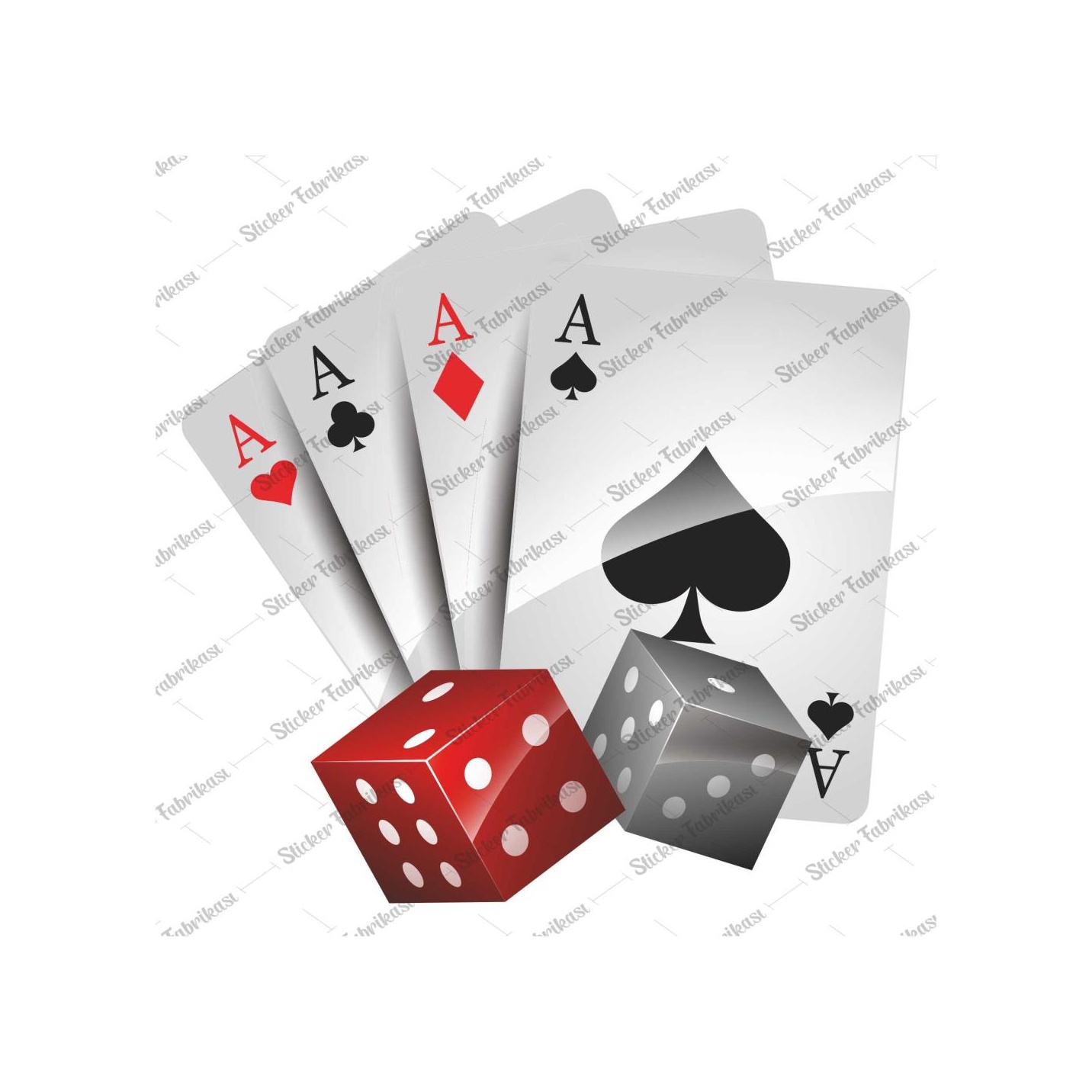 Iskambi̇l Kağıdı Kare As Zar Sti̇cker 00093 21X21