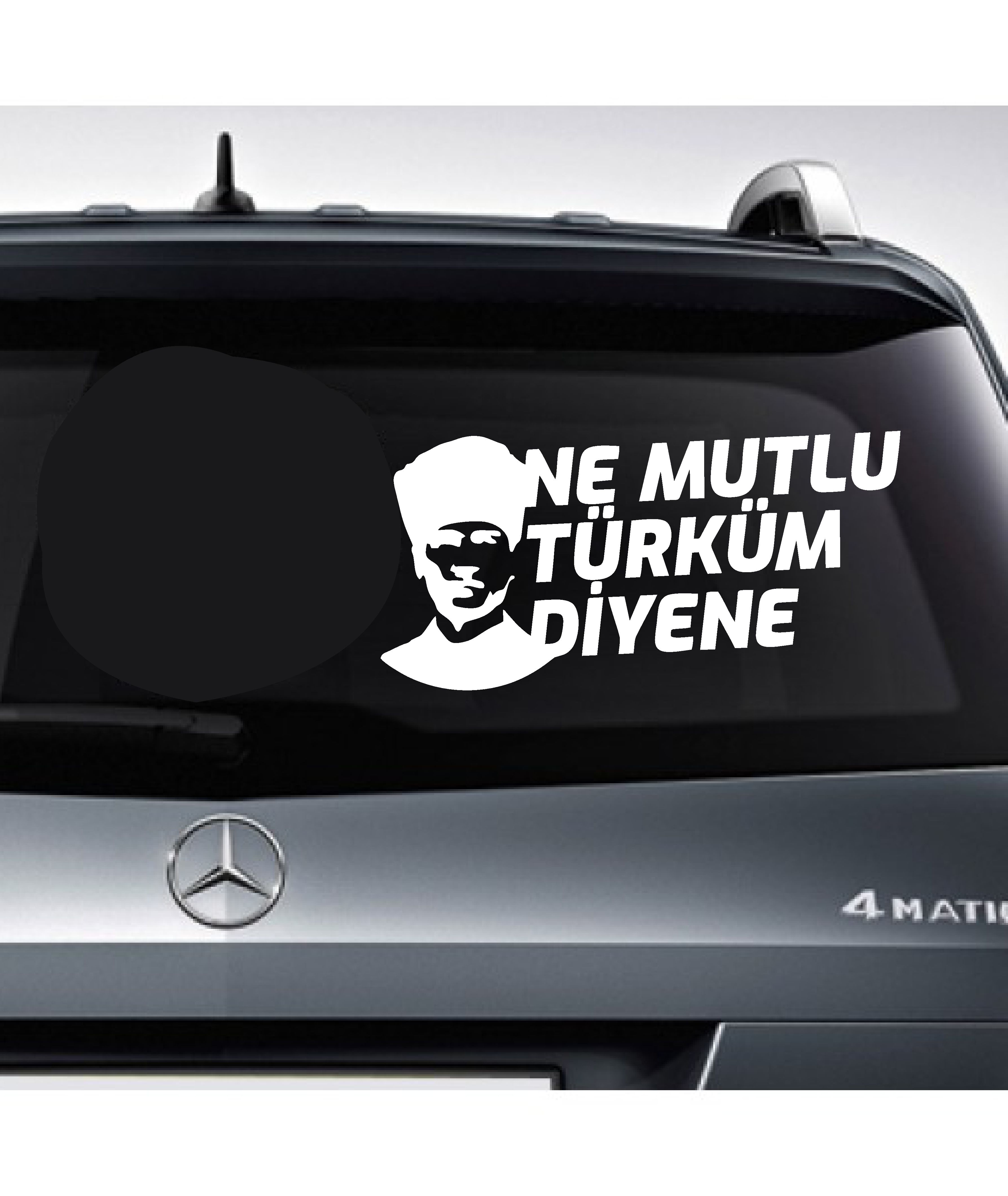 Ne Mutlu Türküm Di̇yene Sti̇cker Atatürk Si̇let Sti̇cker Araba Oto Motosi̇klet Sti̇cker 02505 12X6 Cm 