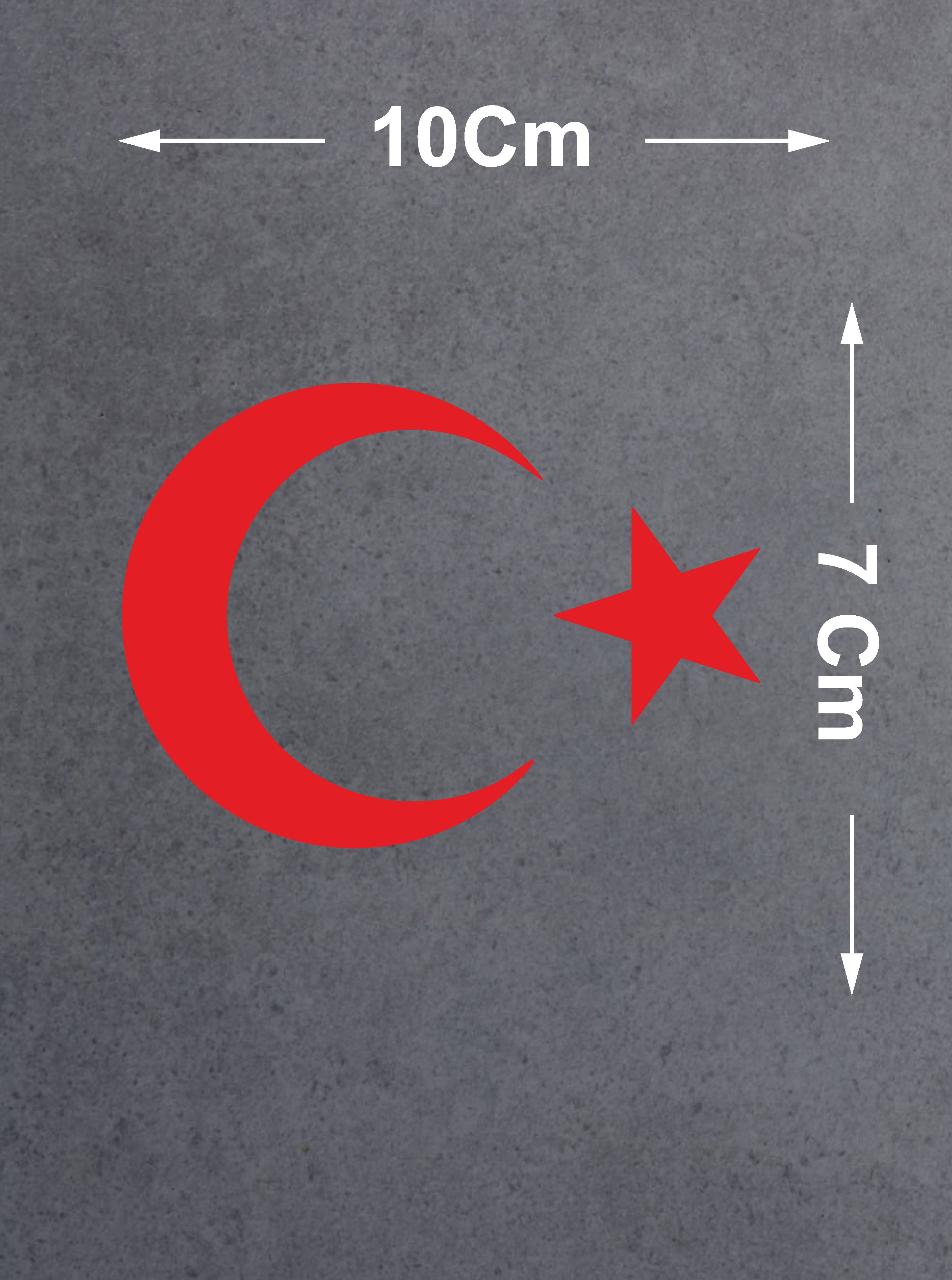 Ay Yıldız Türki̇ye Türk Bayrağı Sti̇cker Araba Oto Motosi̇klet Karavan Sti̇cker 00323 10X7 Cm 