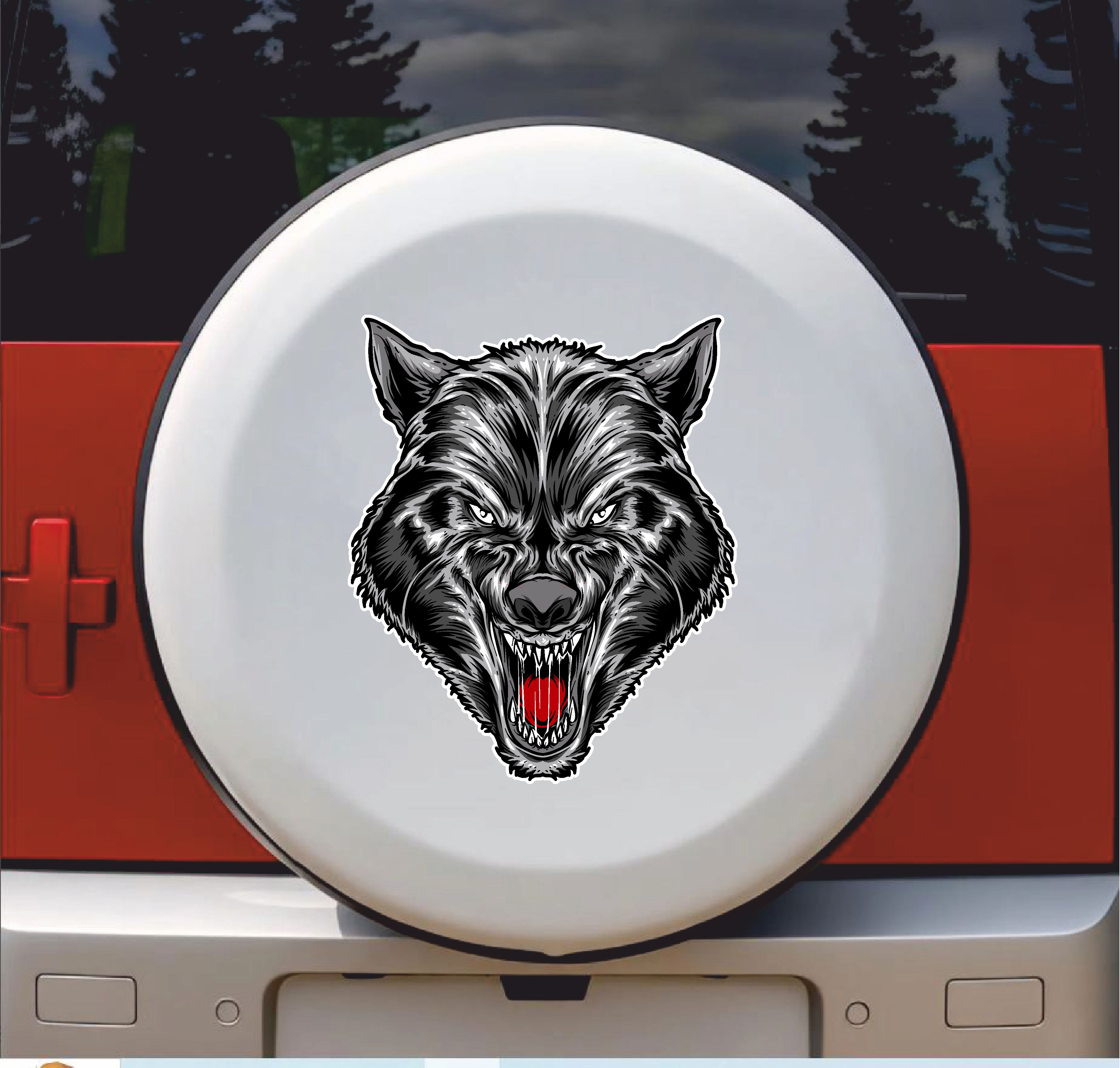 Si̇yah Kurt Wolf Sti̇cker - Araba Oto Motosi̇klet Karavan Cam Sti̇cker - 00264 10X8 Cm 