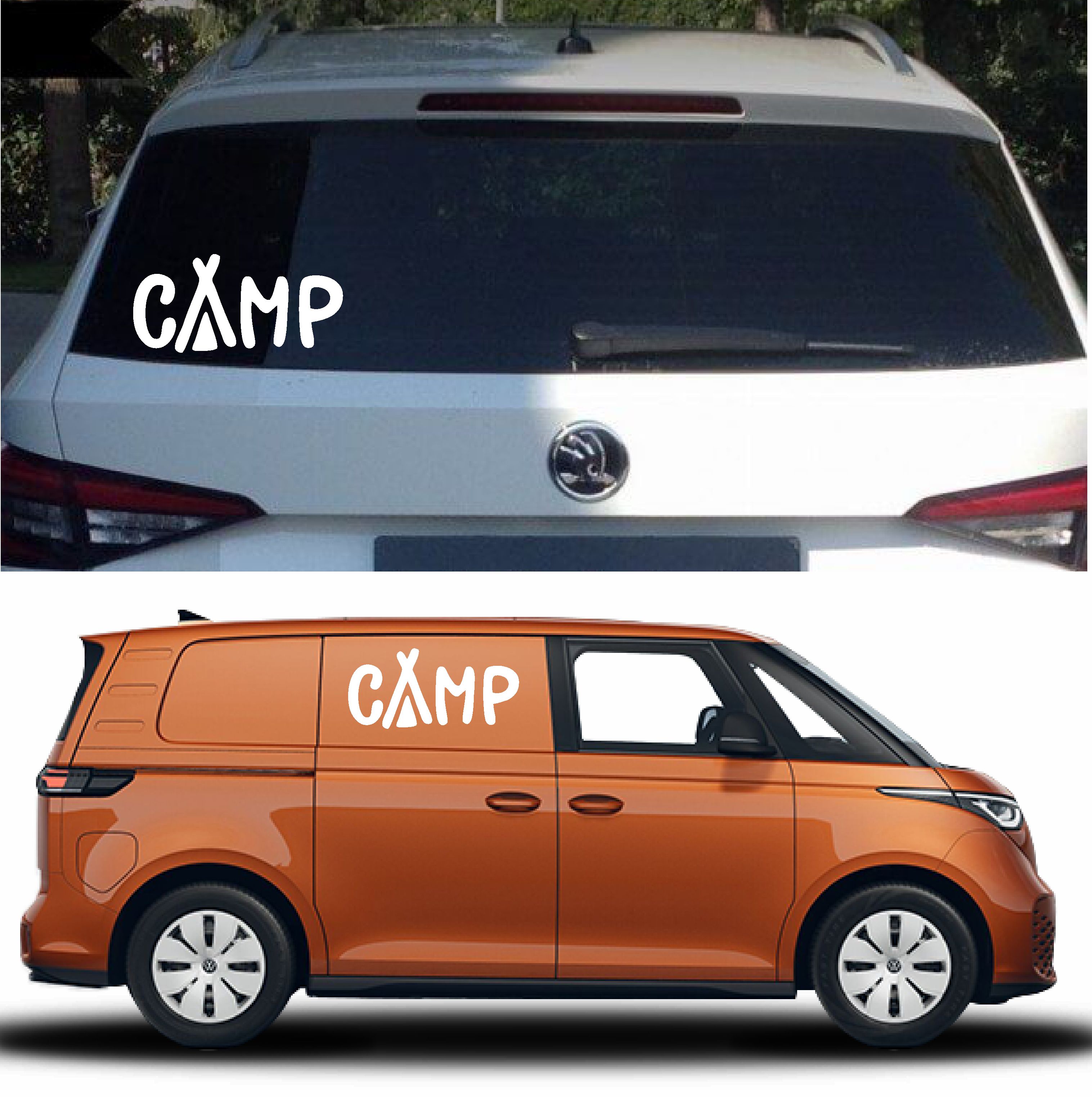 Kamp Yazılı Sti̇cker - 4X4 Off Road Pi̇ckup Sti̇cker - Araba Oto Motosi̇klet Karavan Cam Sti̇cker - 02165 10X5 Cm 