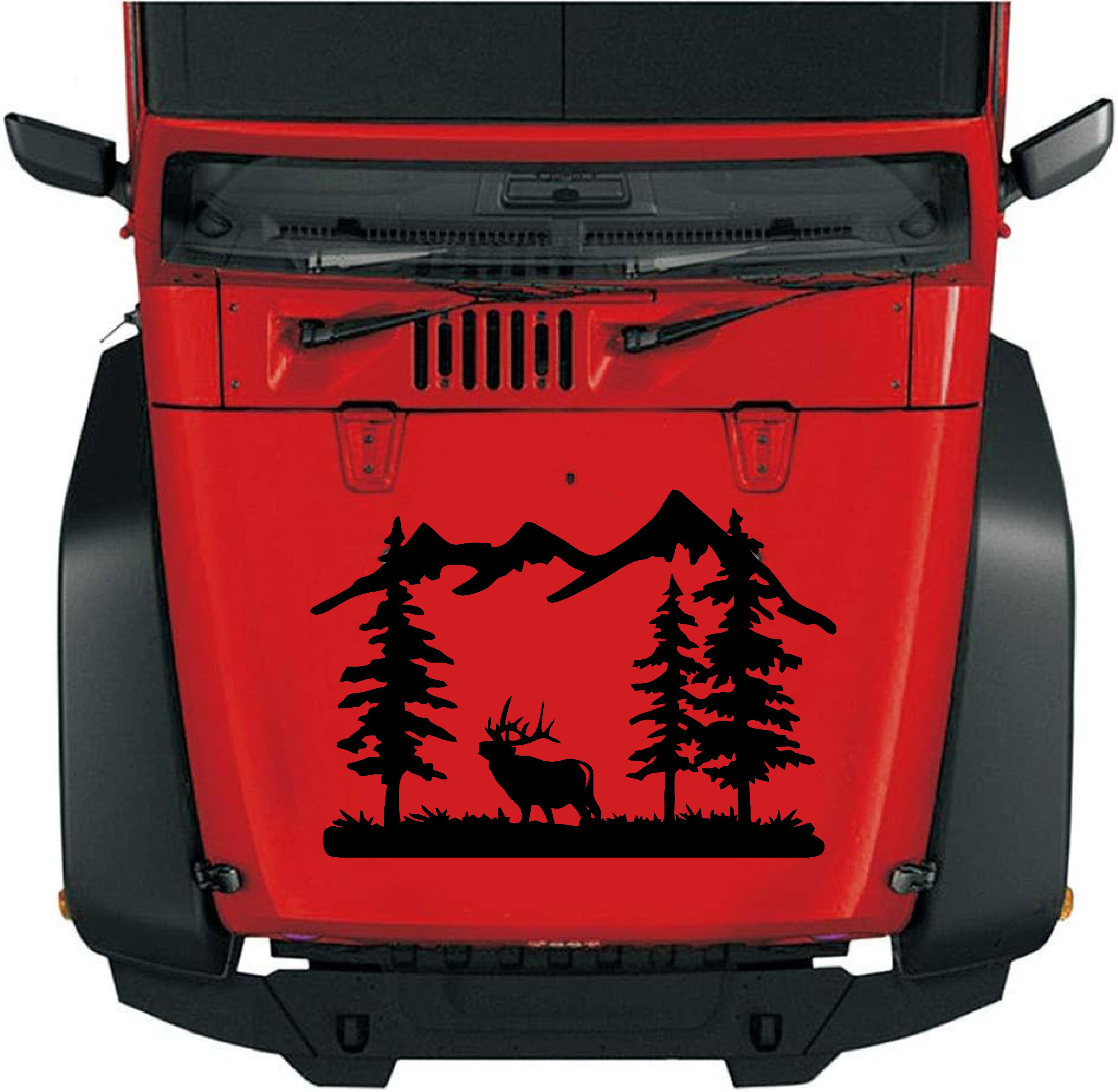 Avcı Orman Ve Dağ Sti̇cker - 4X4 Off Road Adventure Sti̇cker - Araba Oto Karavan Sti̇cker - 02170 15X10 Cm 