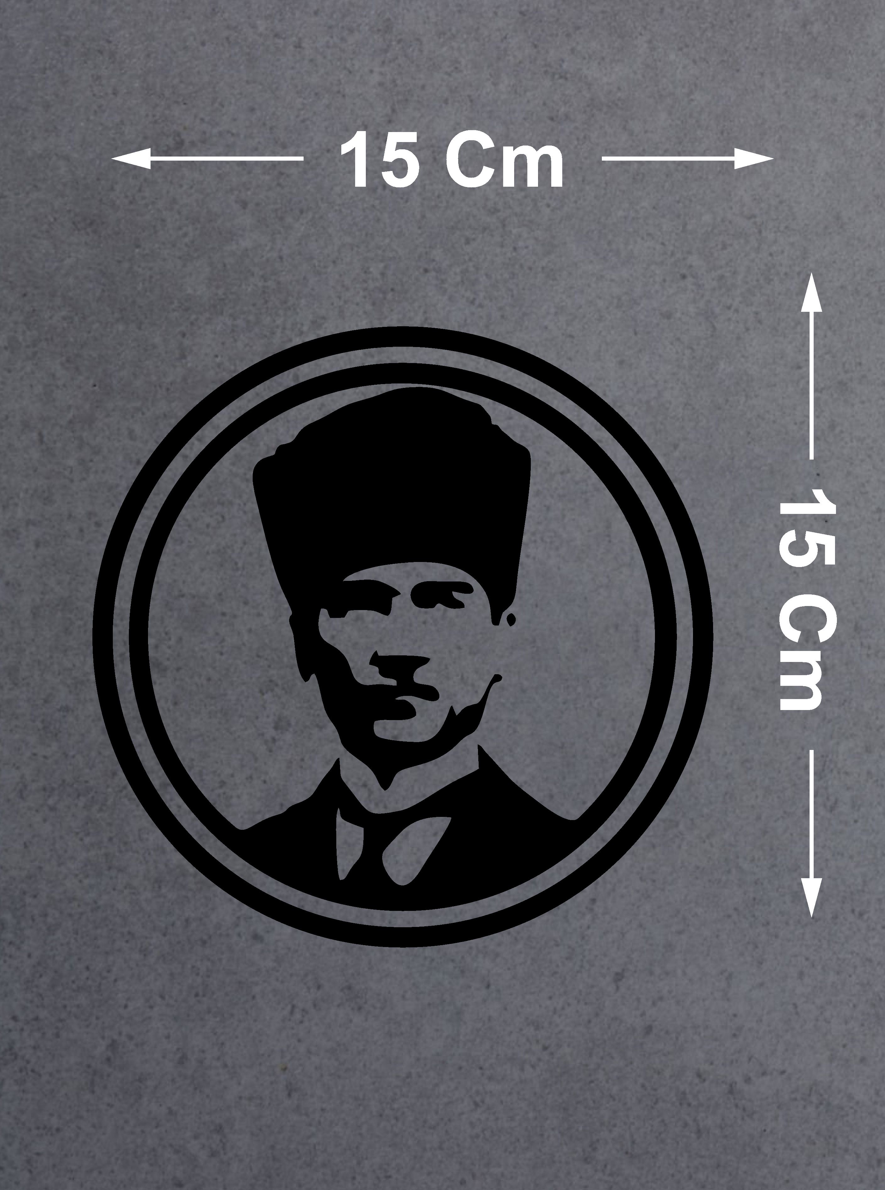 Atatürk Si̇lüet Sti̇cker - Araba Oto Motosi̇klet Karavan Cam Sti̇cker - 00069 40X40 Cm 
