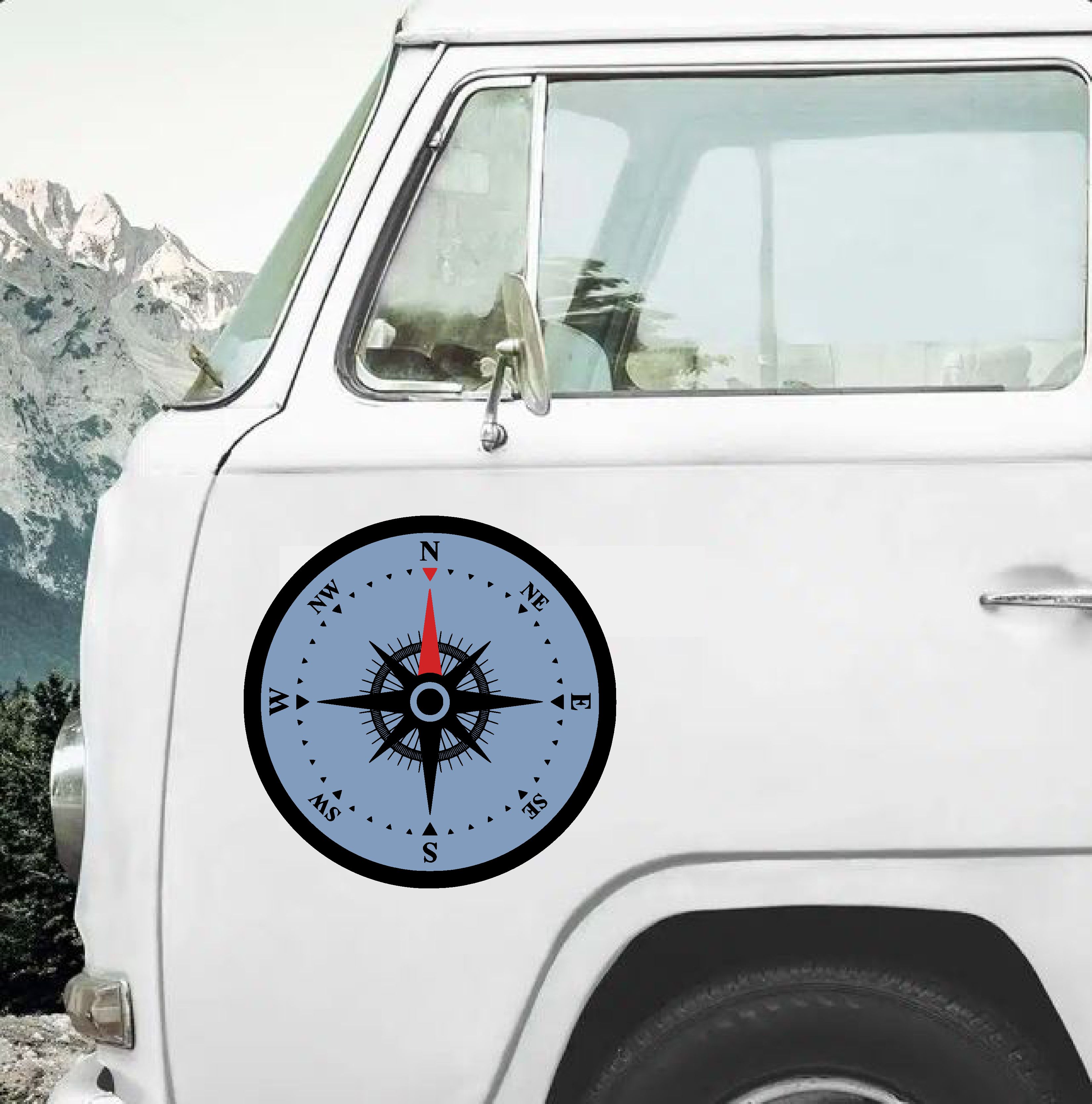 Pusula Sti̇cker - Araba Oto Motosi̇klet Karavan Cam Sti̇cker - 00390 10X10 Cm 