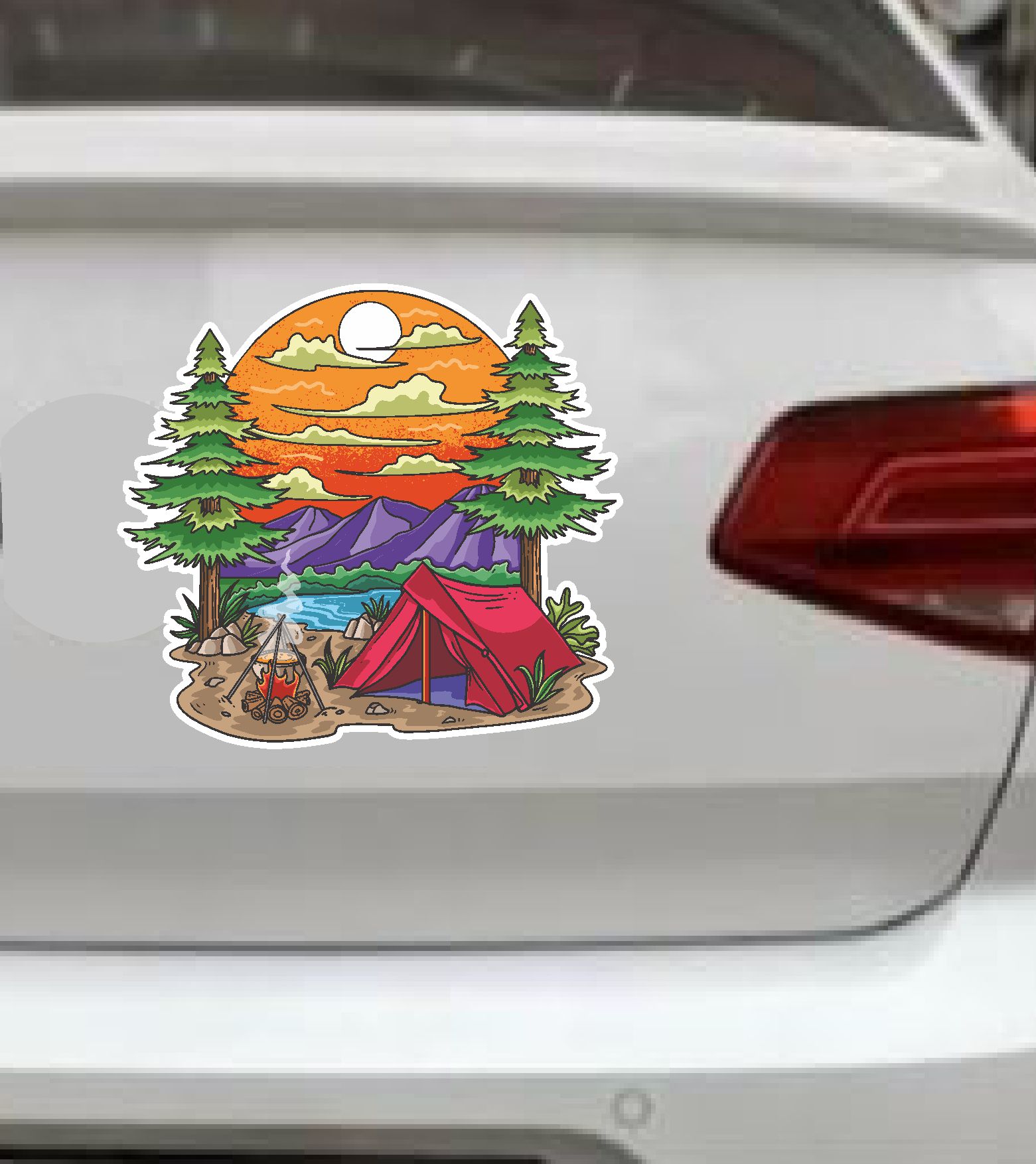 Kamp, Off Road, 4X4, Doğa, Manzara, Adventure Sti̇cker, Araba Karavan Pi̇ckup Arazi̇ Suv 02180 40X37 Cm 