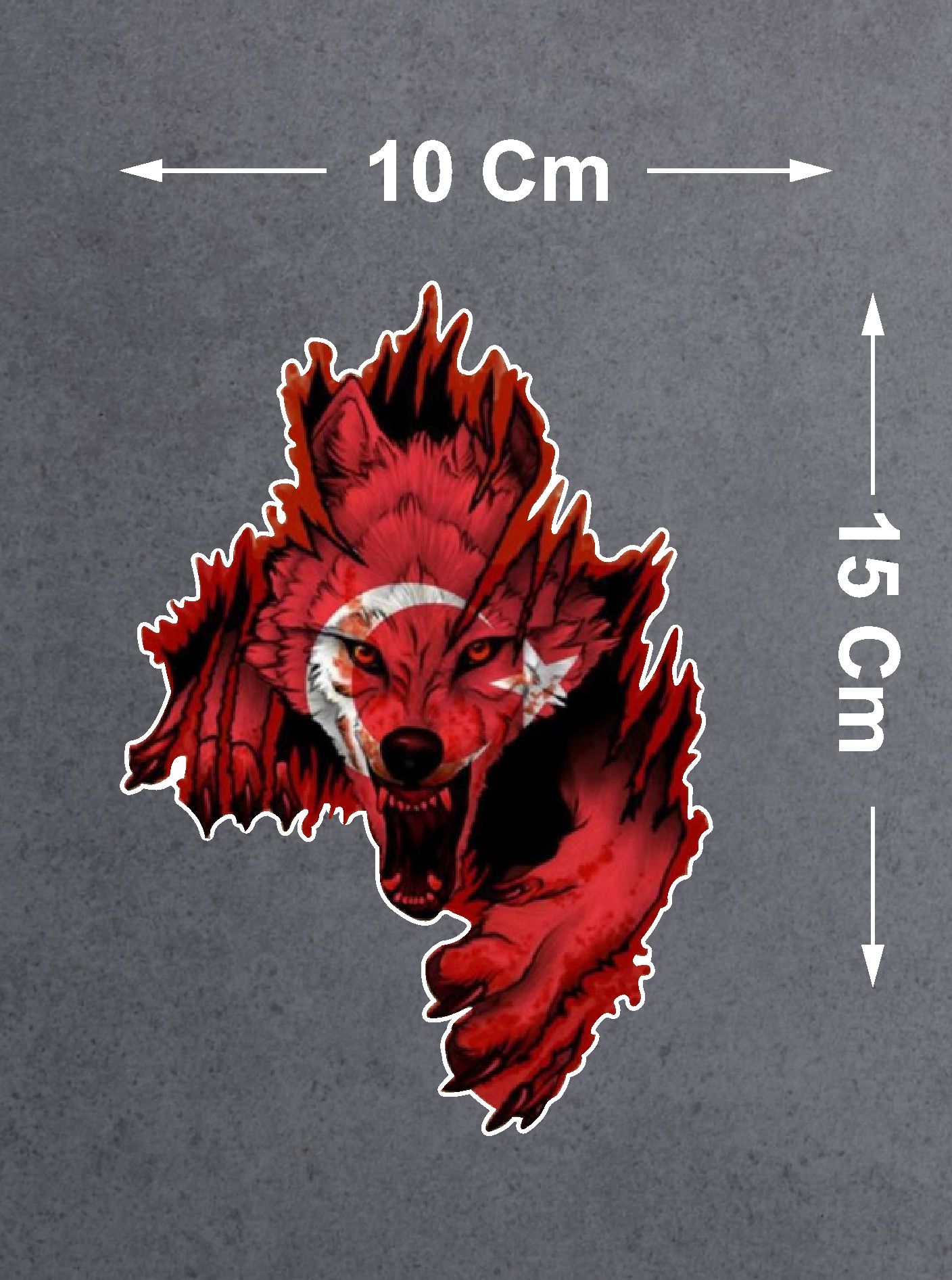 Kurt Gökbörü Ay Yıldızlı Kurt Sti̇cker - Türk Gökbörü Börü Göktük Turan Sti̇cker - 00244 10X7 Cm 10X7 Cm 