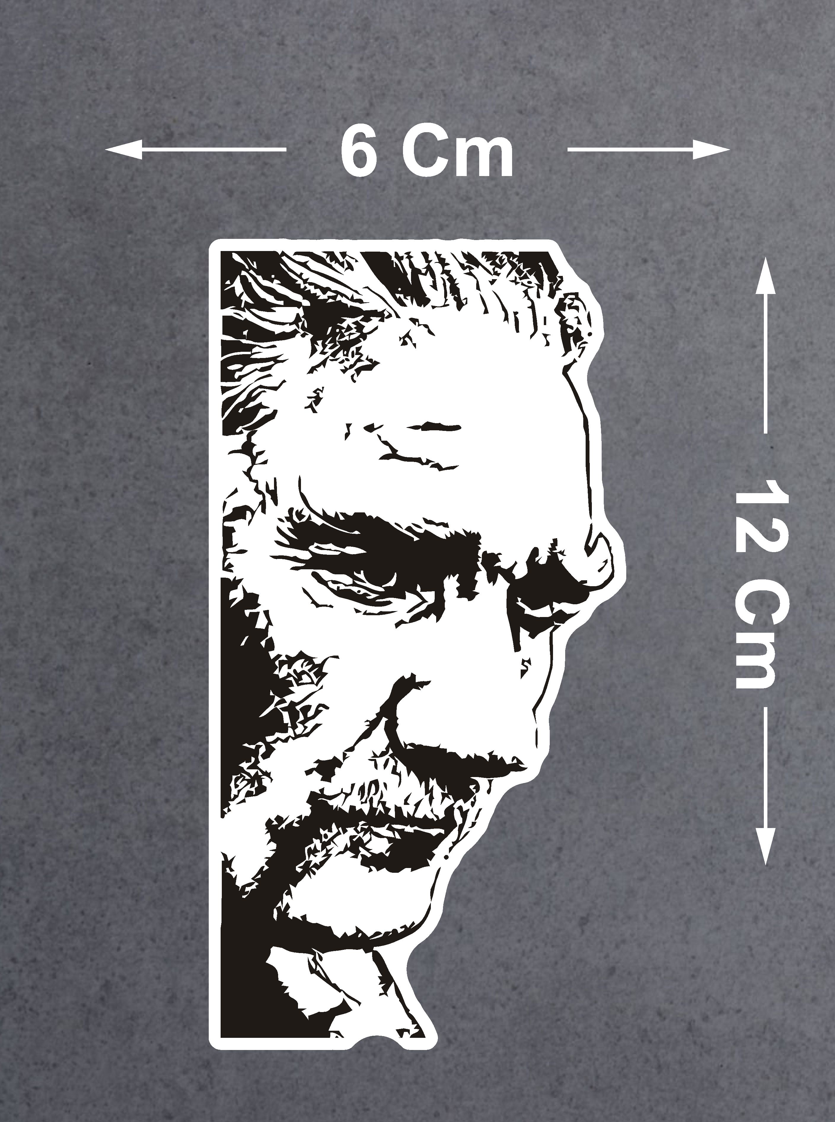 Mustafa Kemal Atatürk Sticker - Atatürk Silüet Sticker - Araba Oto Cam Motosiklet Karavan Sticker - 00018 12X6 Cm 