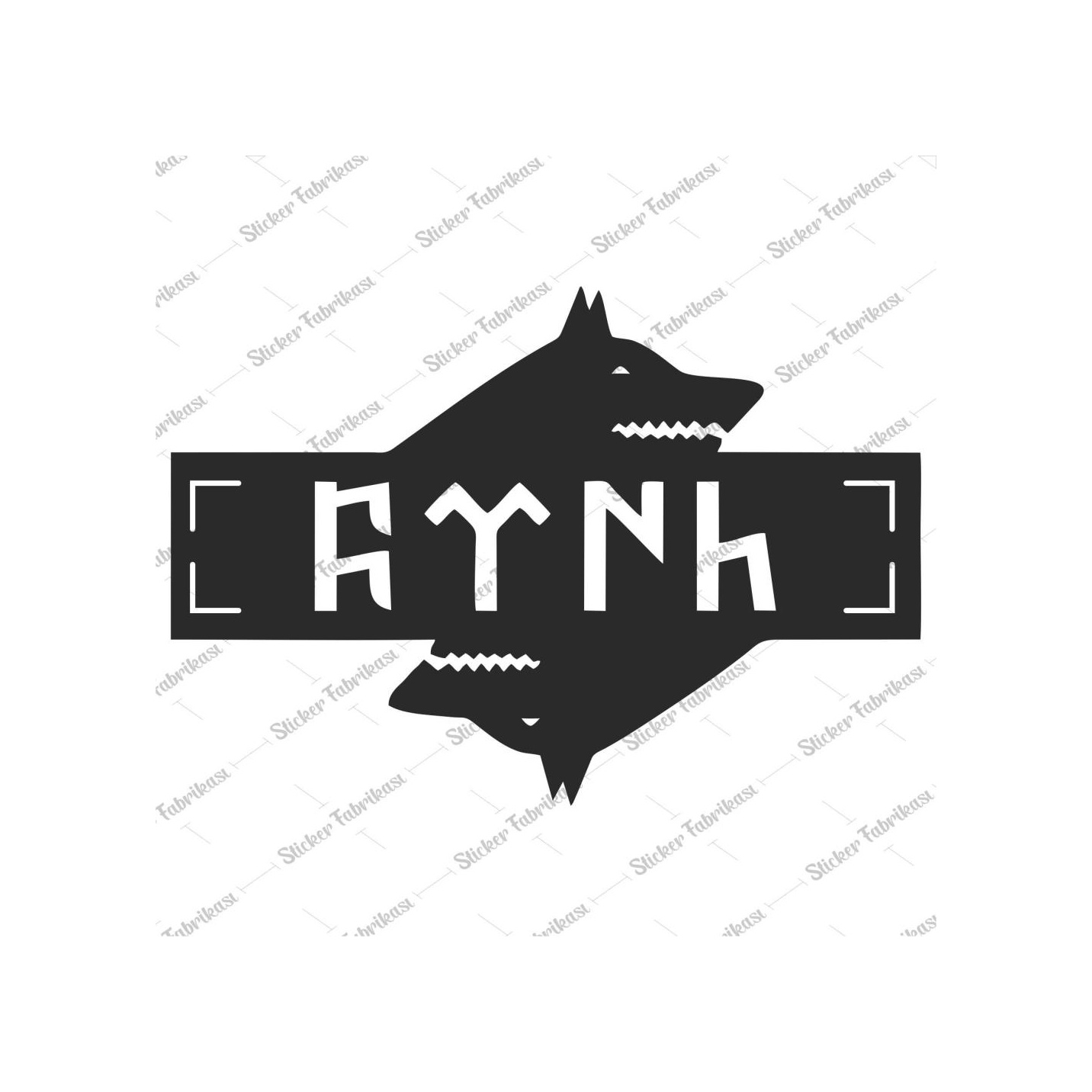 Göktürk Göktürkçe Türk Yazı Kurt Sti̇cker 00888 25X17,5-Parlak Krom(Gümüş)