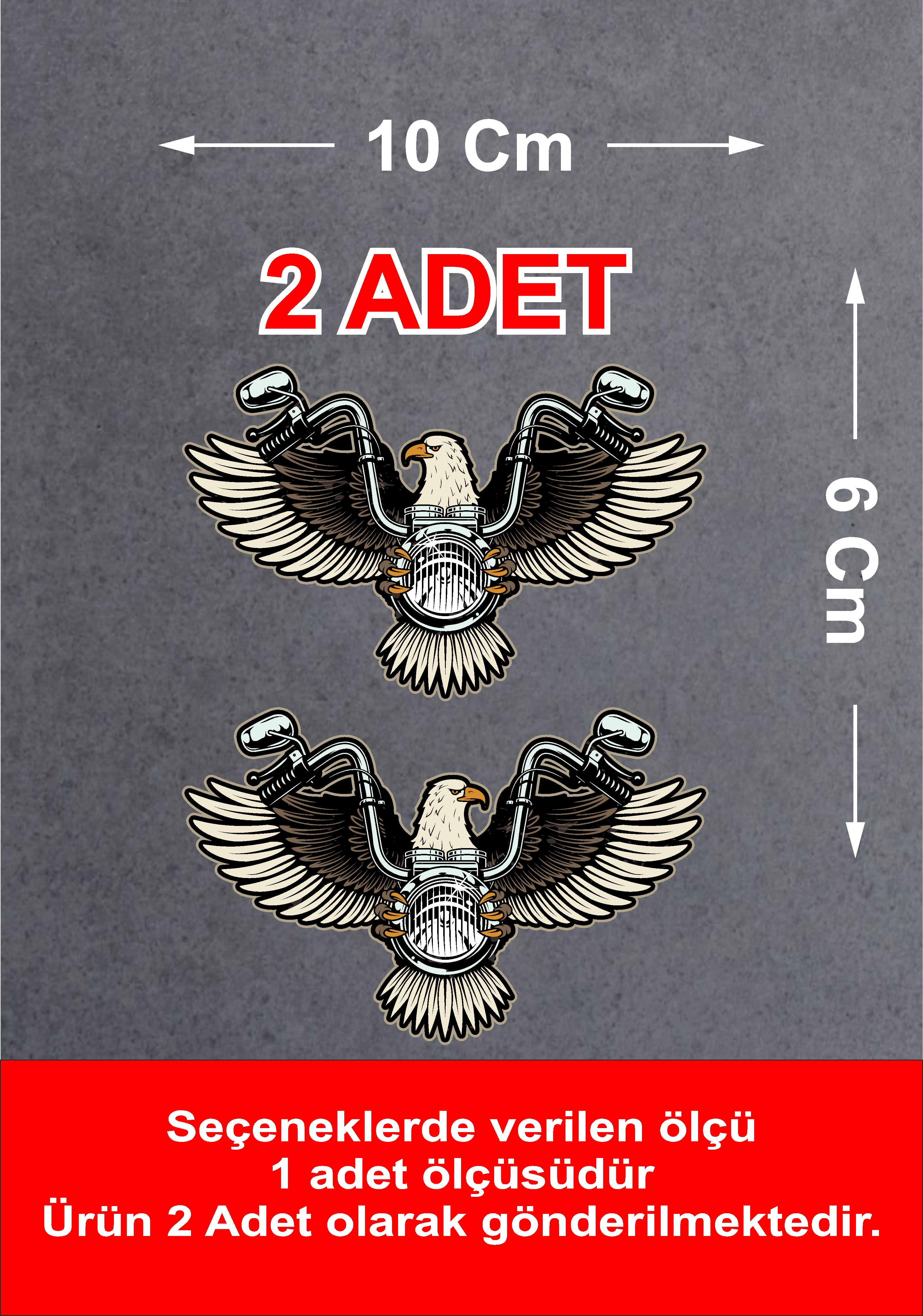 Chopper Motosiklet Kartal Sticker - Araba Oto Motosiklet Cam Sticker - 02141 10X6 Cm 