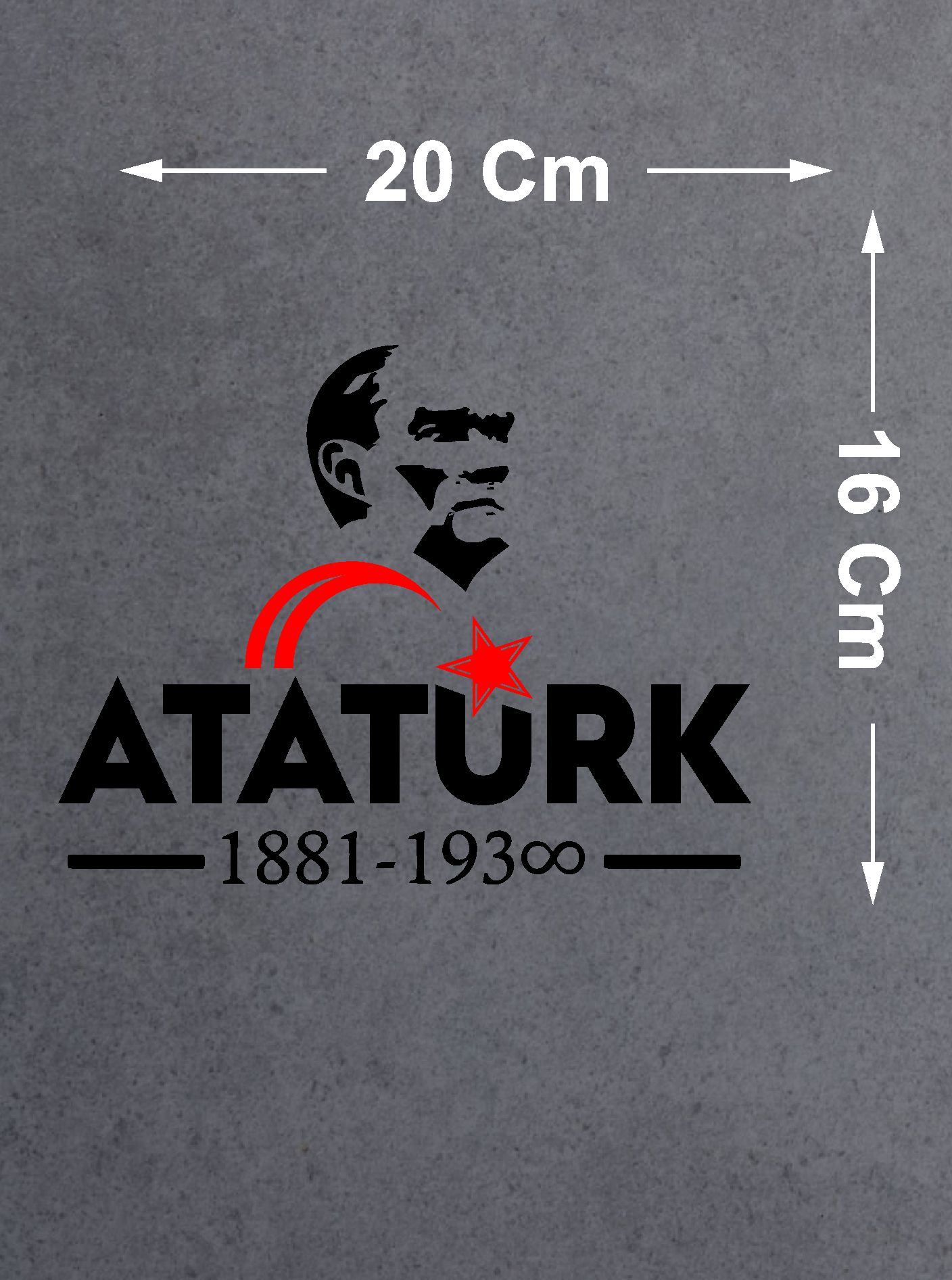 Atatürk Ve Ay Yıldız Sti̇cker - Atatürk Yazısı Araba Oto Motosi̇klet Karavan Sti̇cker - 00621 15X12 Cm 